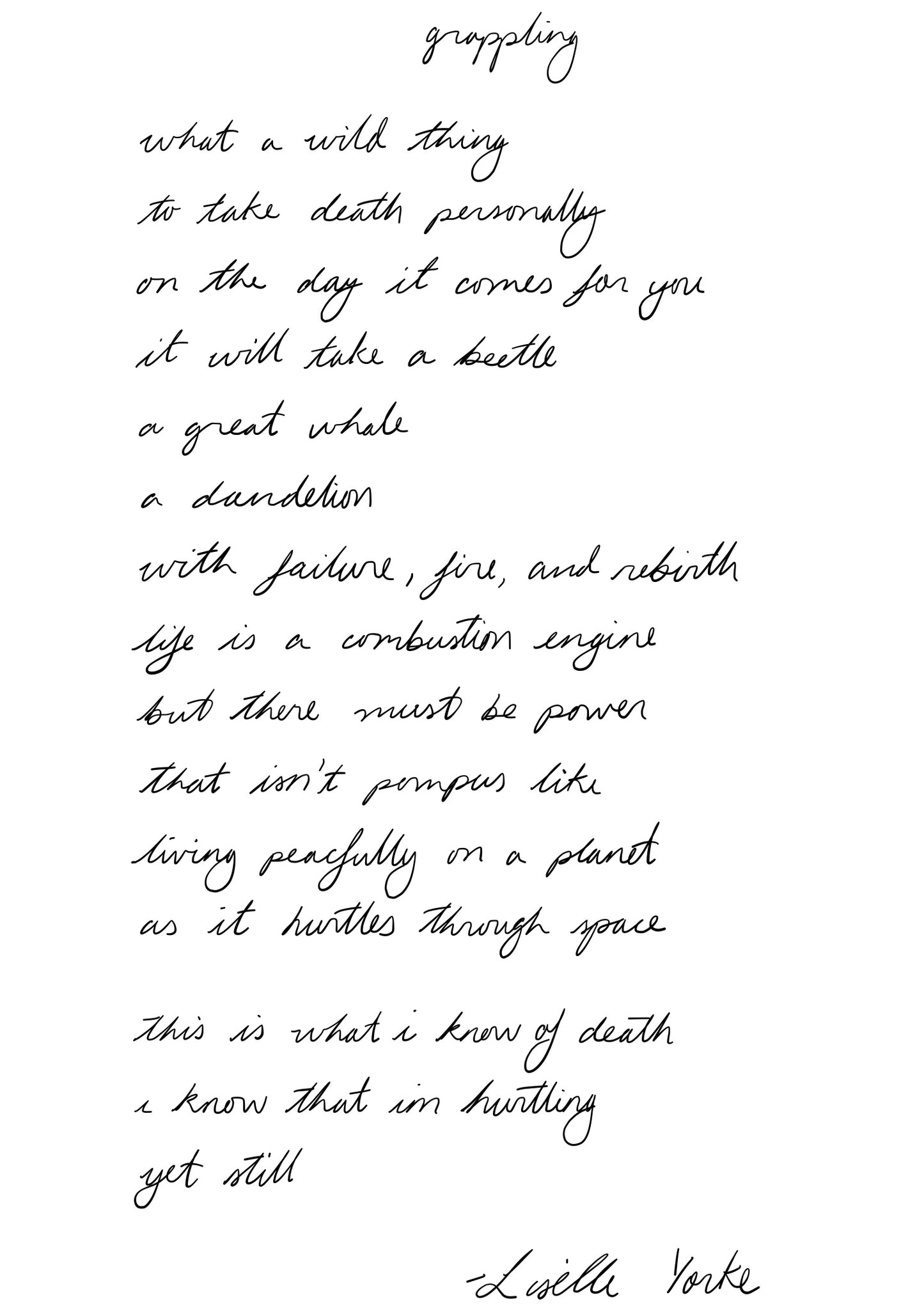 'grappling' Poetry Wall Hanging