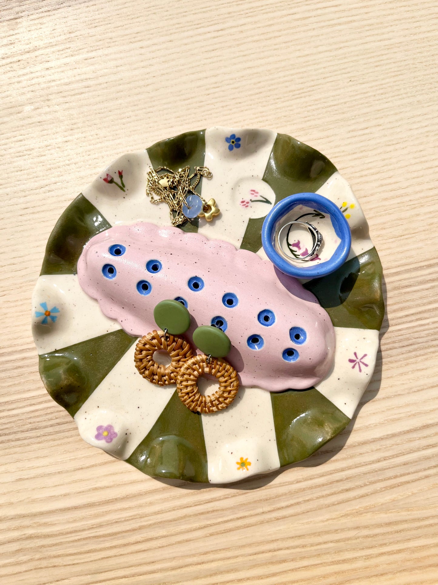 Floral Jewelry Tray and Pot