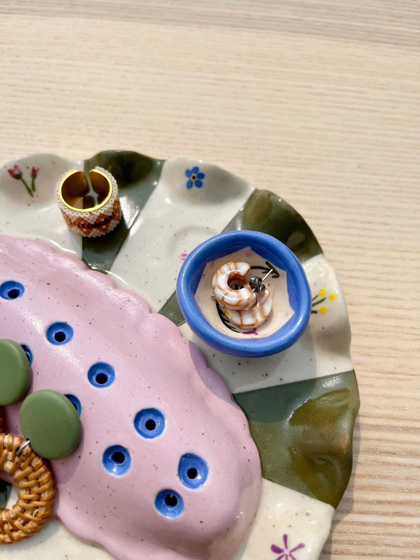 Floral Jewelry Tray and Pot