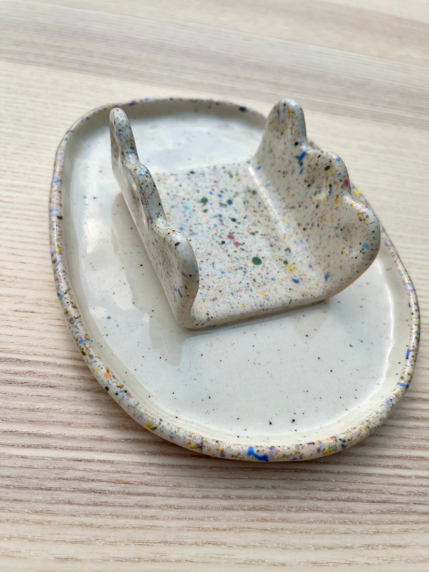 Colourful Speckled Hotdog/Corm Holder
