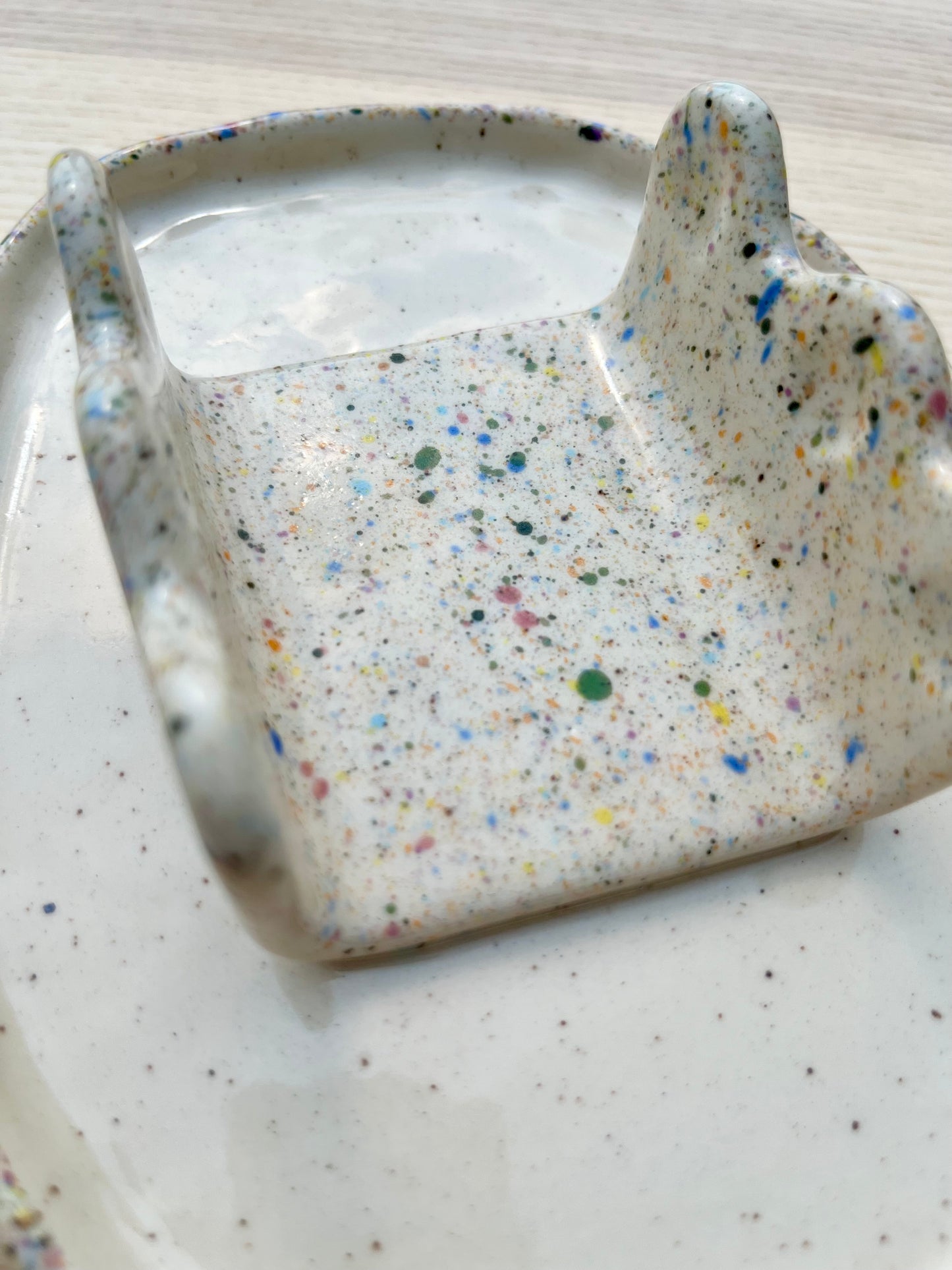 Colourful Speckled Hotdog/Corm Holder