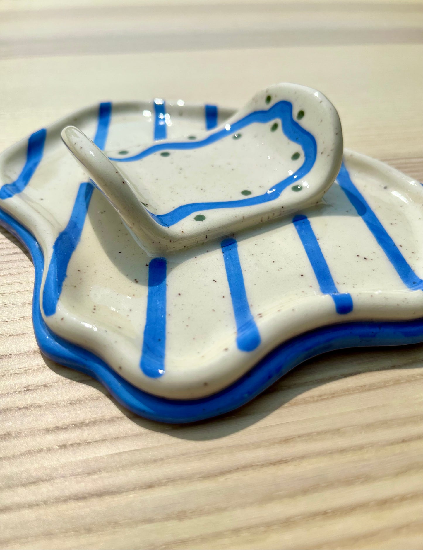 Blue Stripped Hotdog/Corn Holder