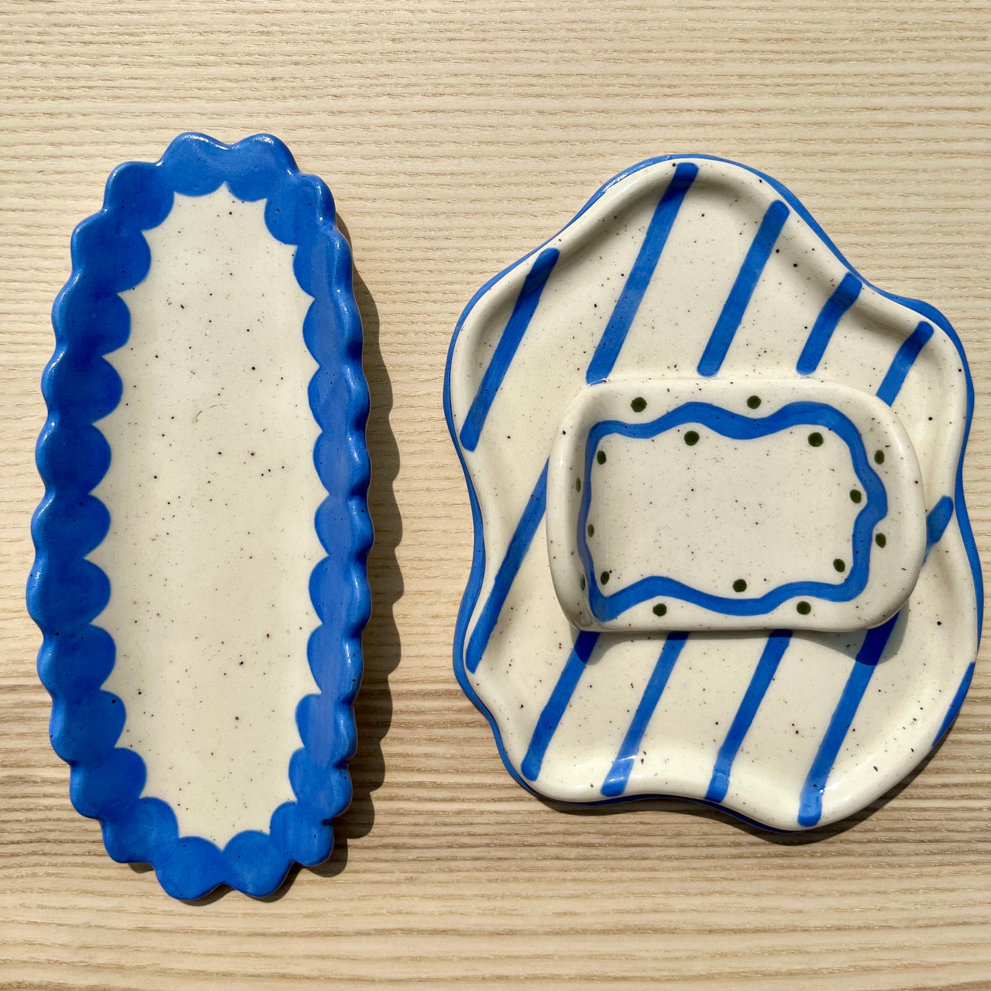 Blue Stripped Hotdog/Corn Holder