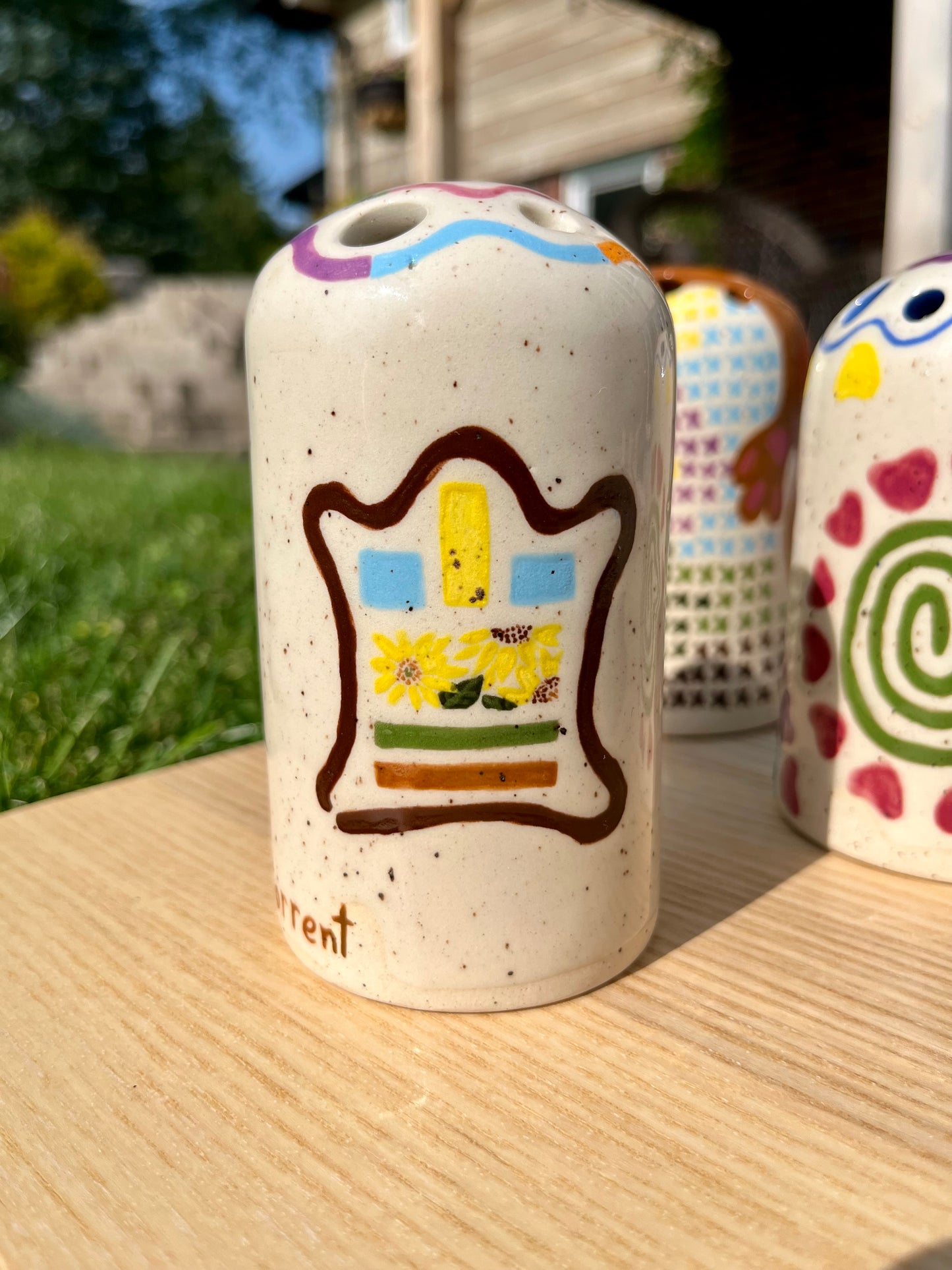 Poem, Pond, and Sunflowers in a Frame Bud Vase