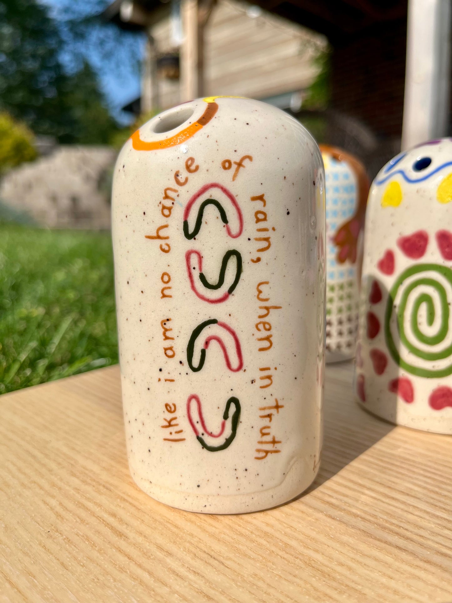 Poem, Pond, and Sunflowers in a Frame Bud Vase
