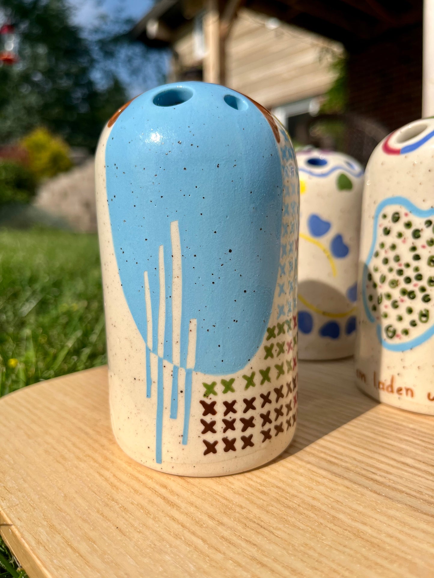 Pale Blue Droplet Bud Vase