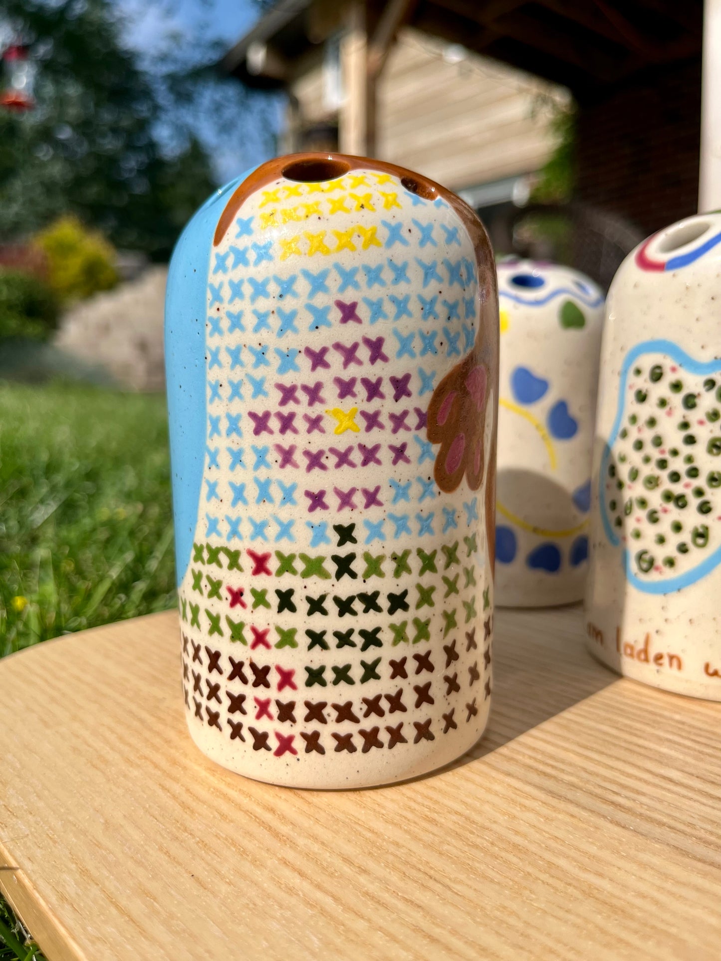 Pale Blue Droplet Bud Vase