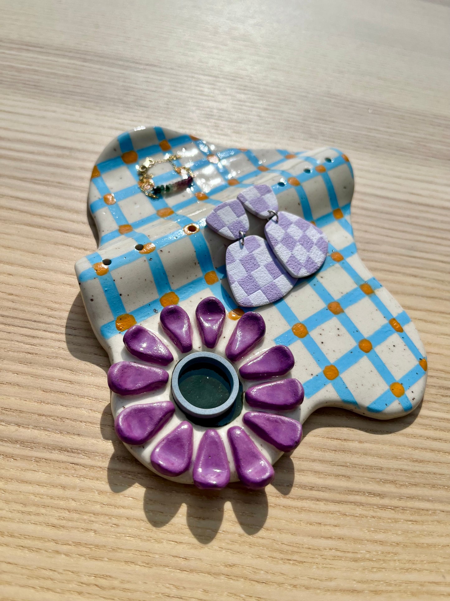 Checkered Wavy Jewelry Tray