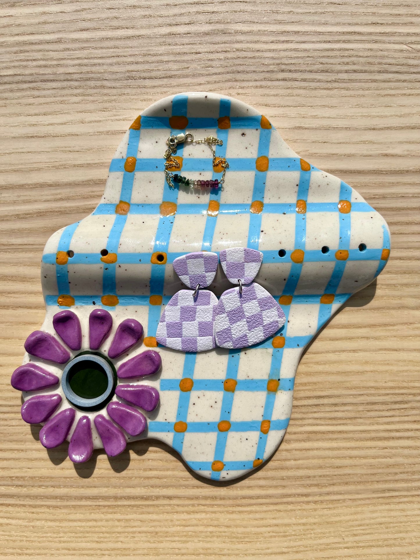Checkered Wavy Jewelry Tray