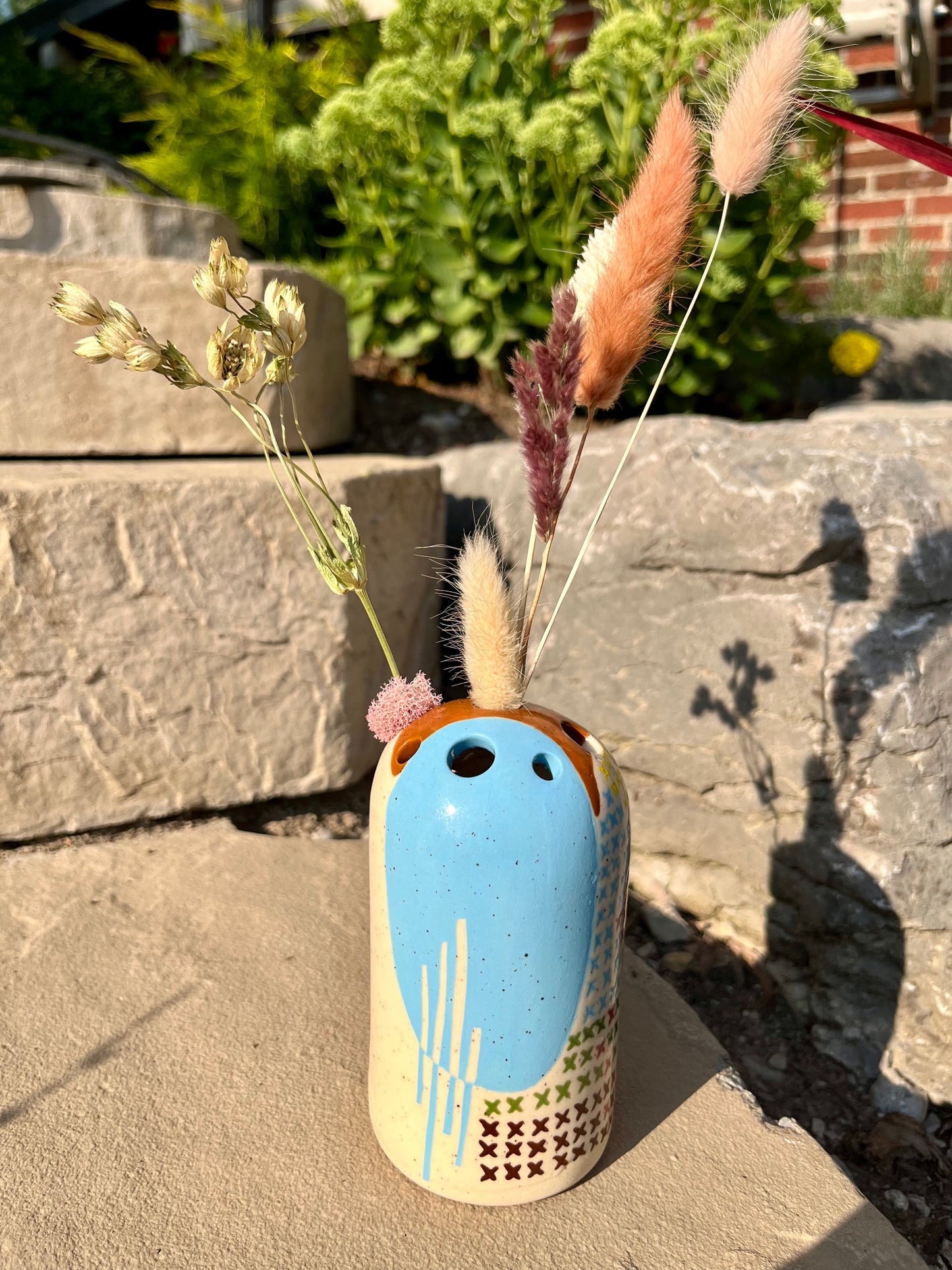 Pale Blue Droplet Bud Vase