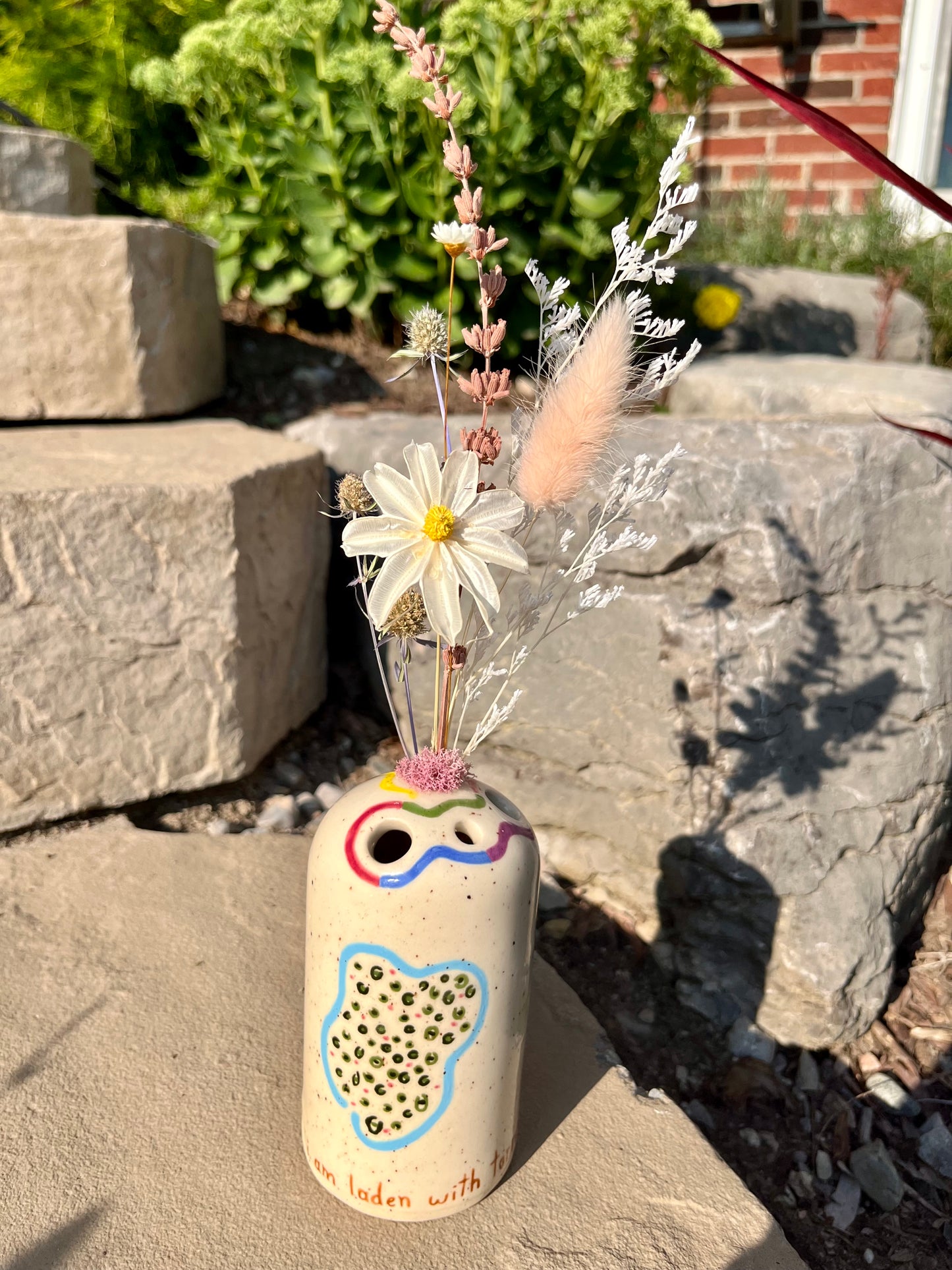 Poem, Pond, and Sunflowers in a Frame Bud Vase