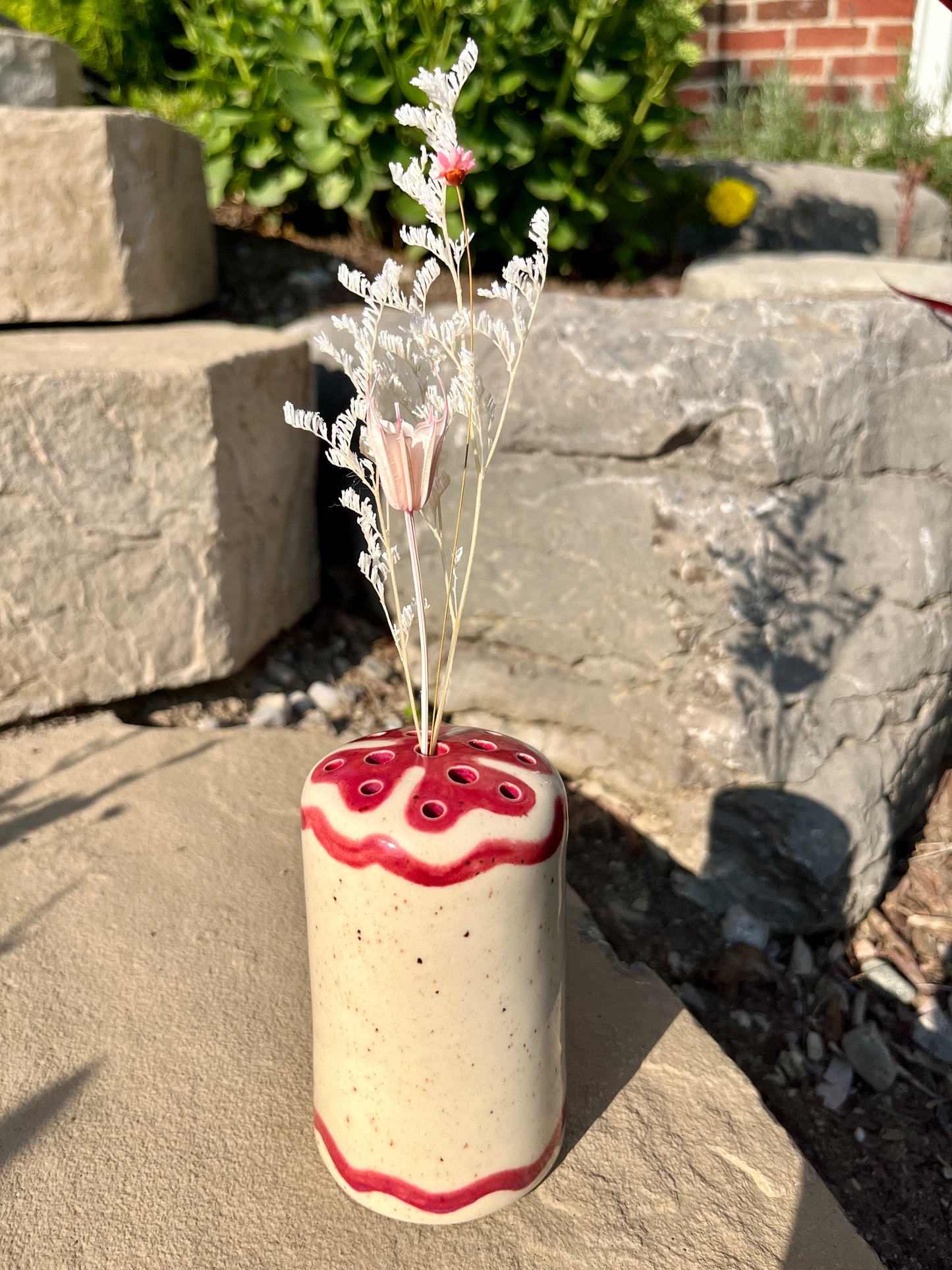 A Warm Pink Flower Bud Vase