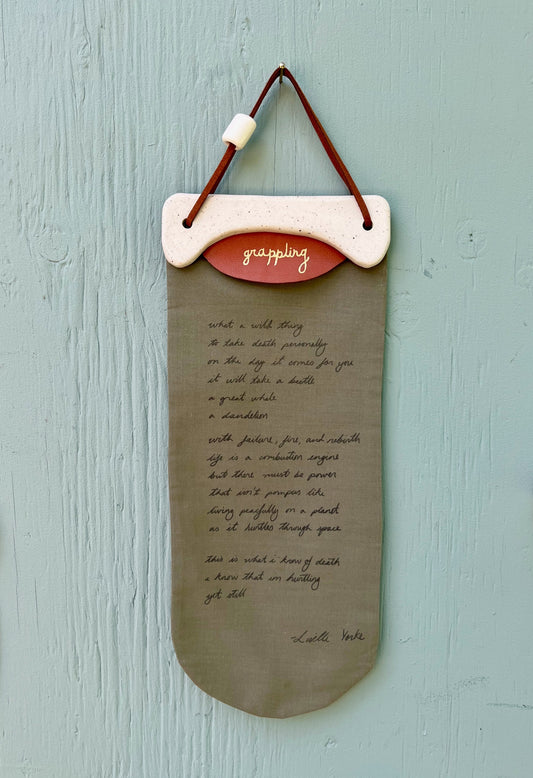 'grappling' Poetry Wall Hanging