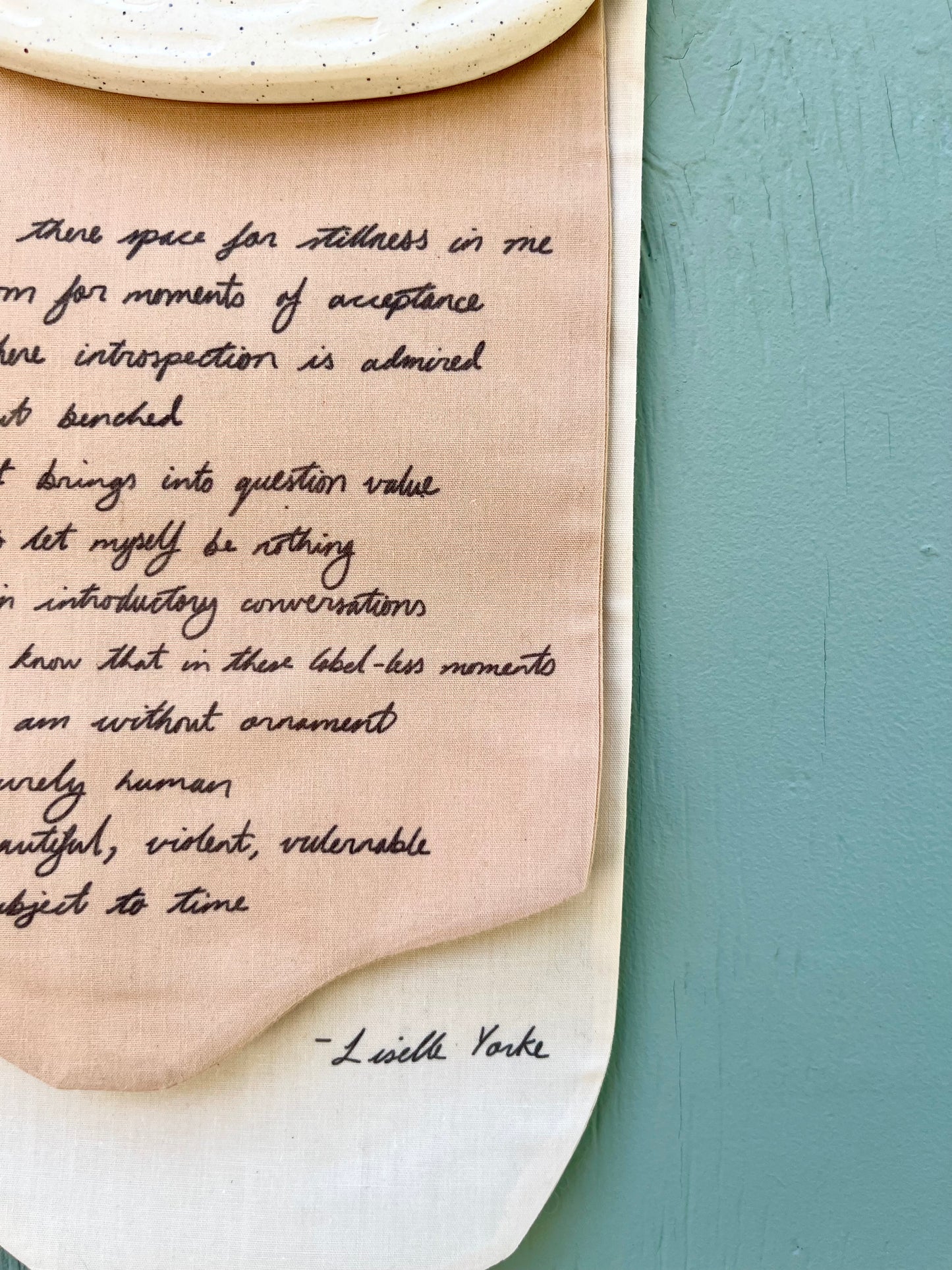 'quiet work' Poetry Wall Hanging