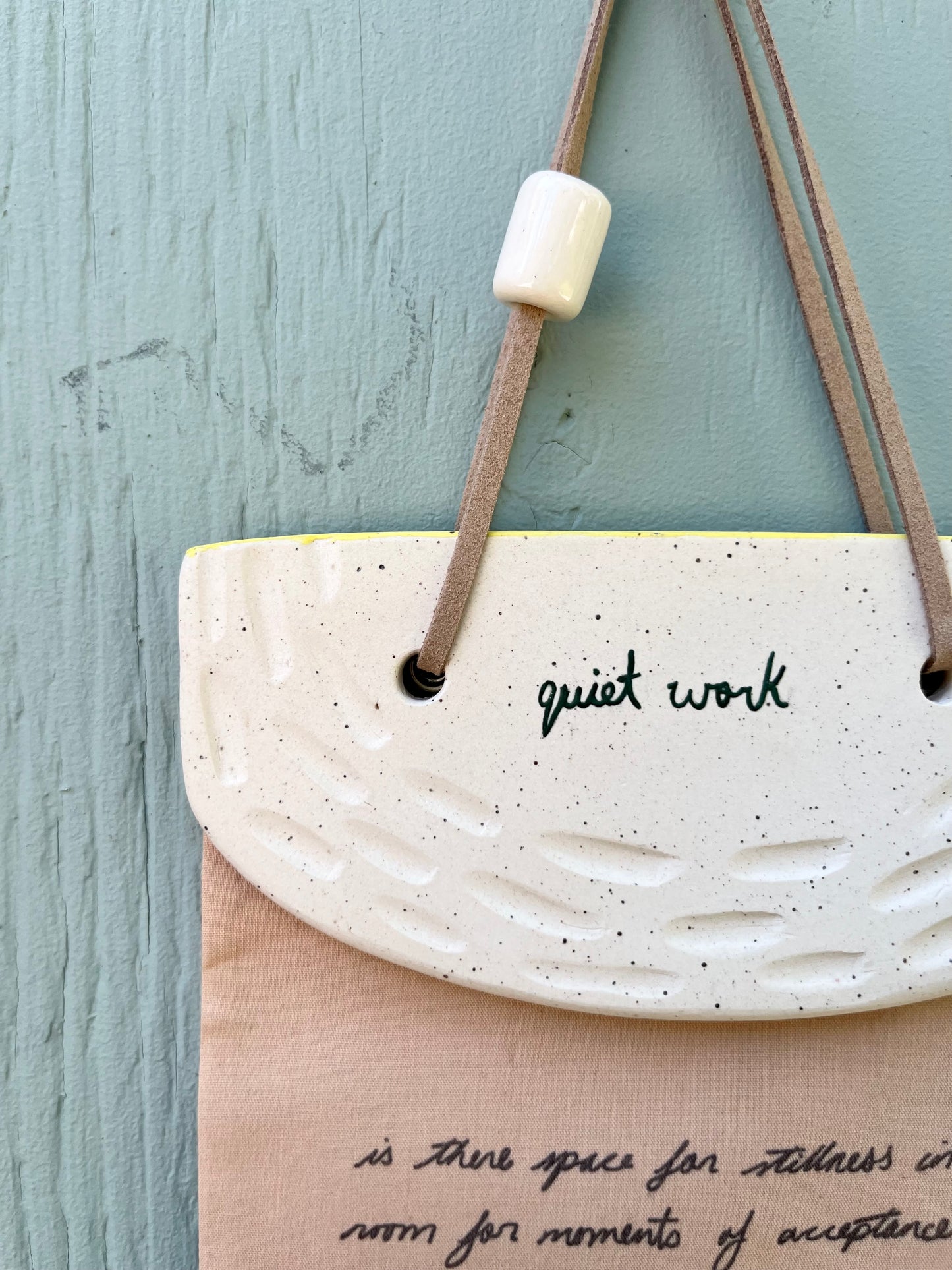 'quiet work' Poetry Wall Hanging