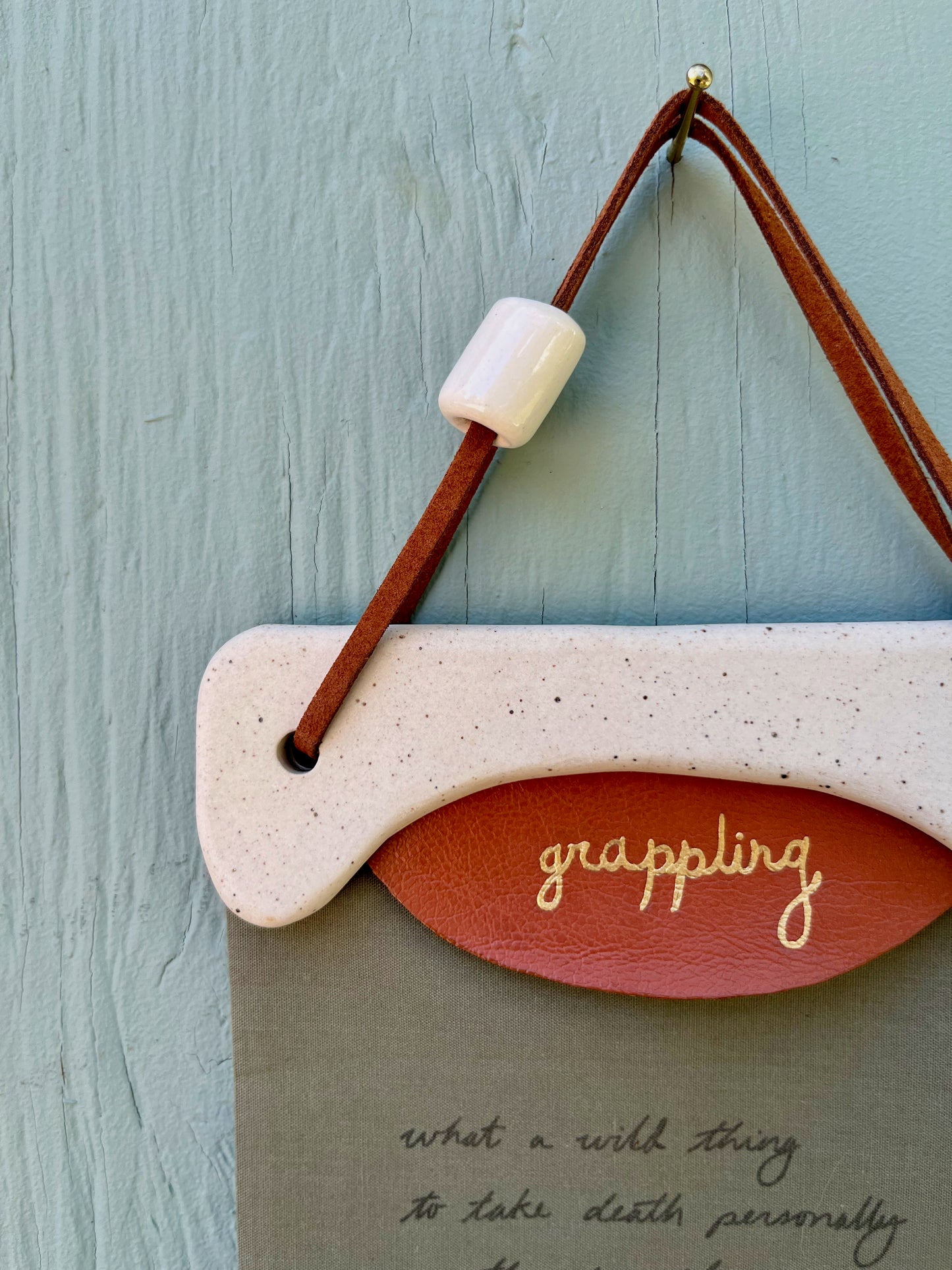 'grappling' Poetry Wall Hanging