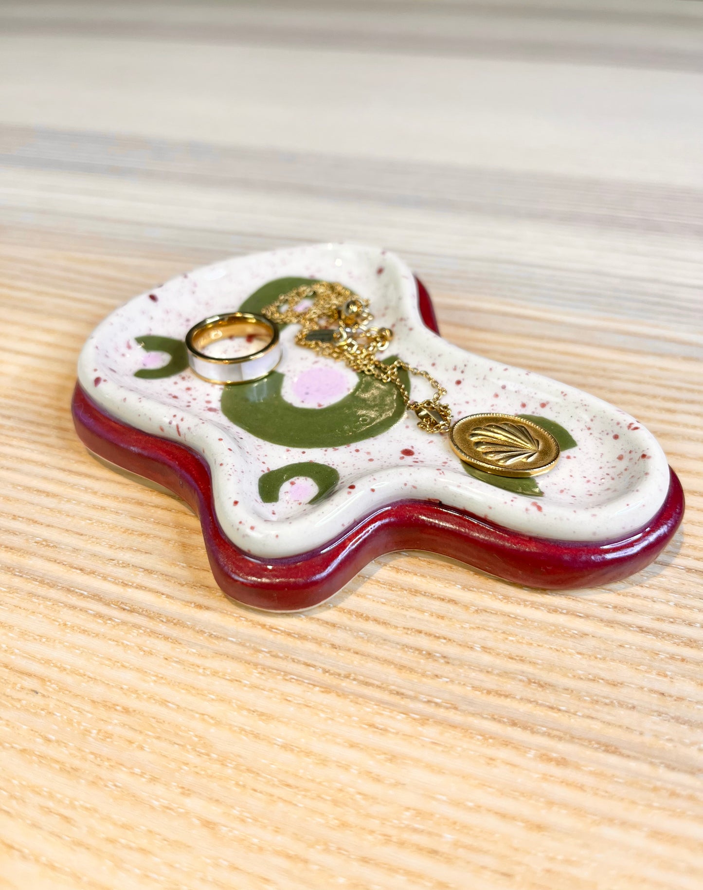 Maroon Speckled Dish
