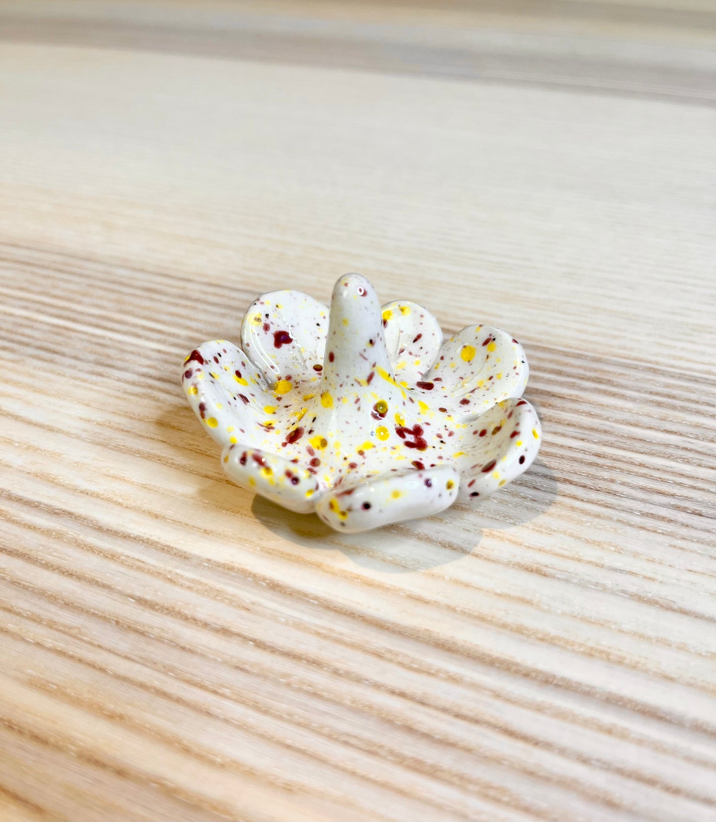 Speckled Burgundy & Yellow