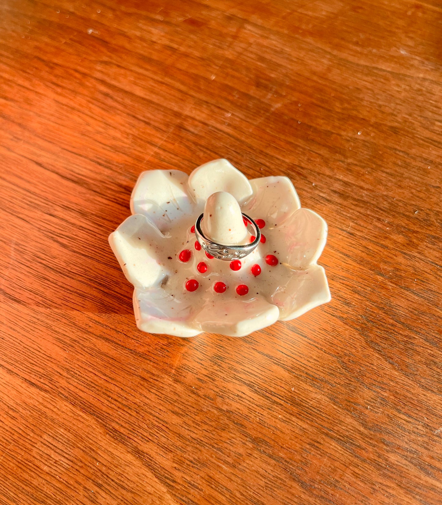 Pale Pink Petals & Bright Red Drops