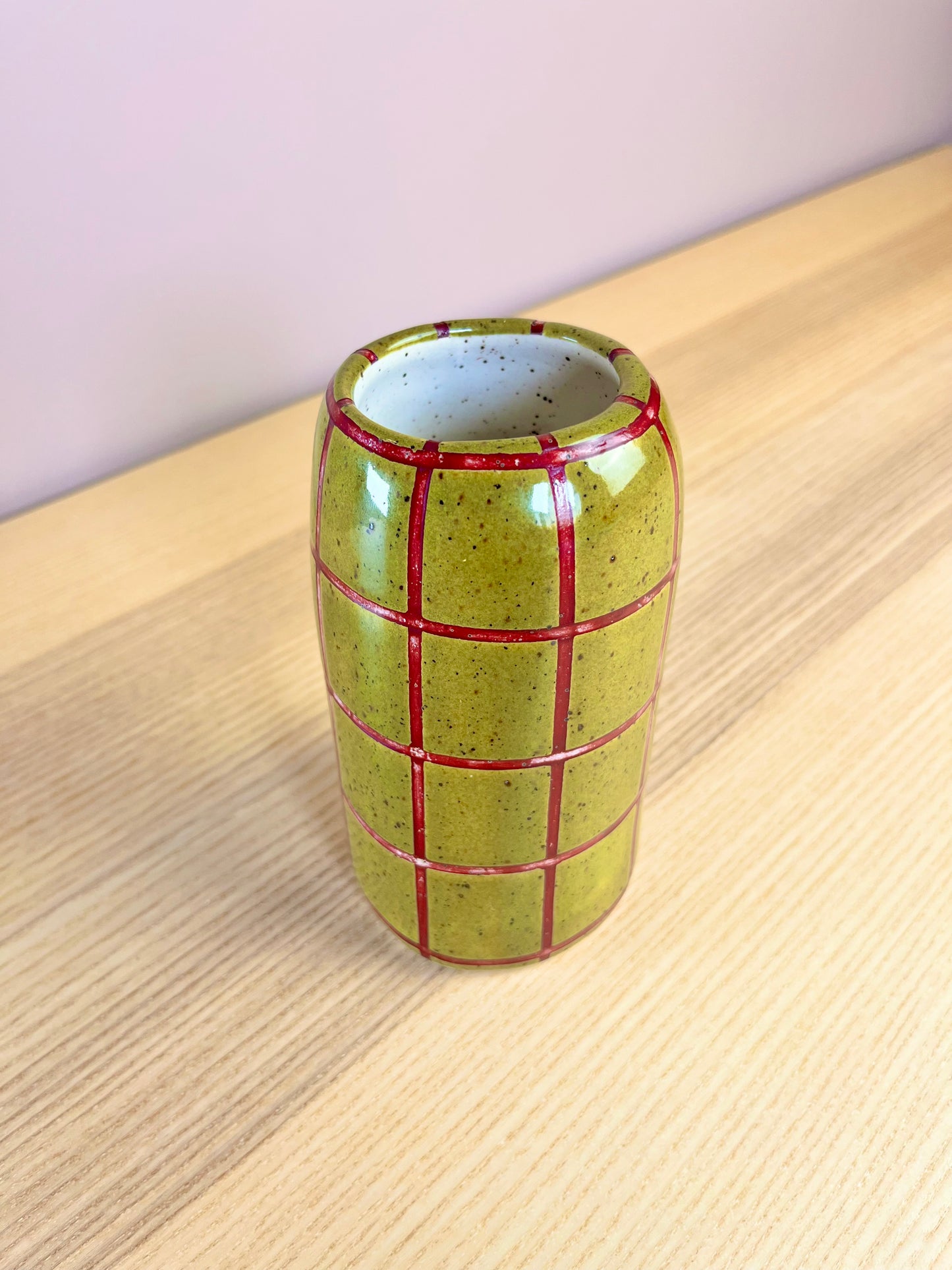 Olive Green & Burgundy Vase