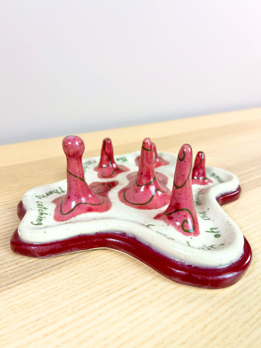 Raspberry Turrets & Poetry Ring Holder
