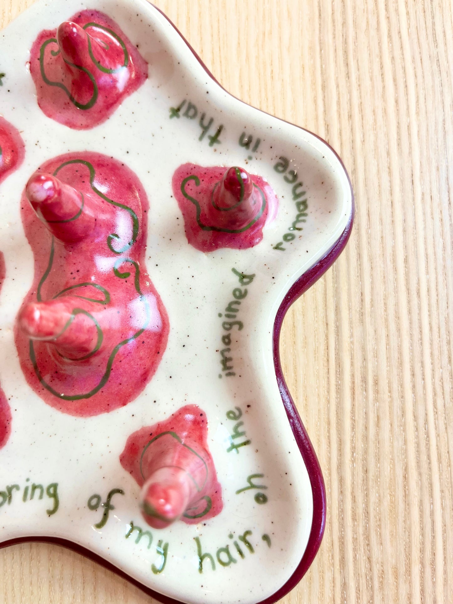 Raspberry Turrets & Poetry Ring Holder