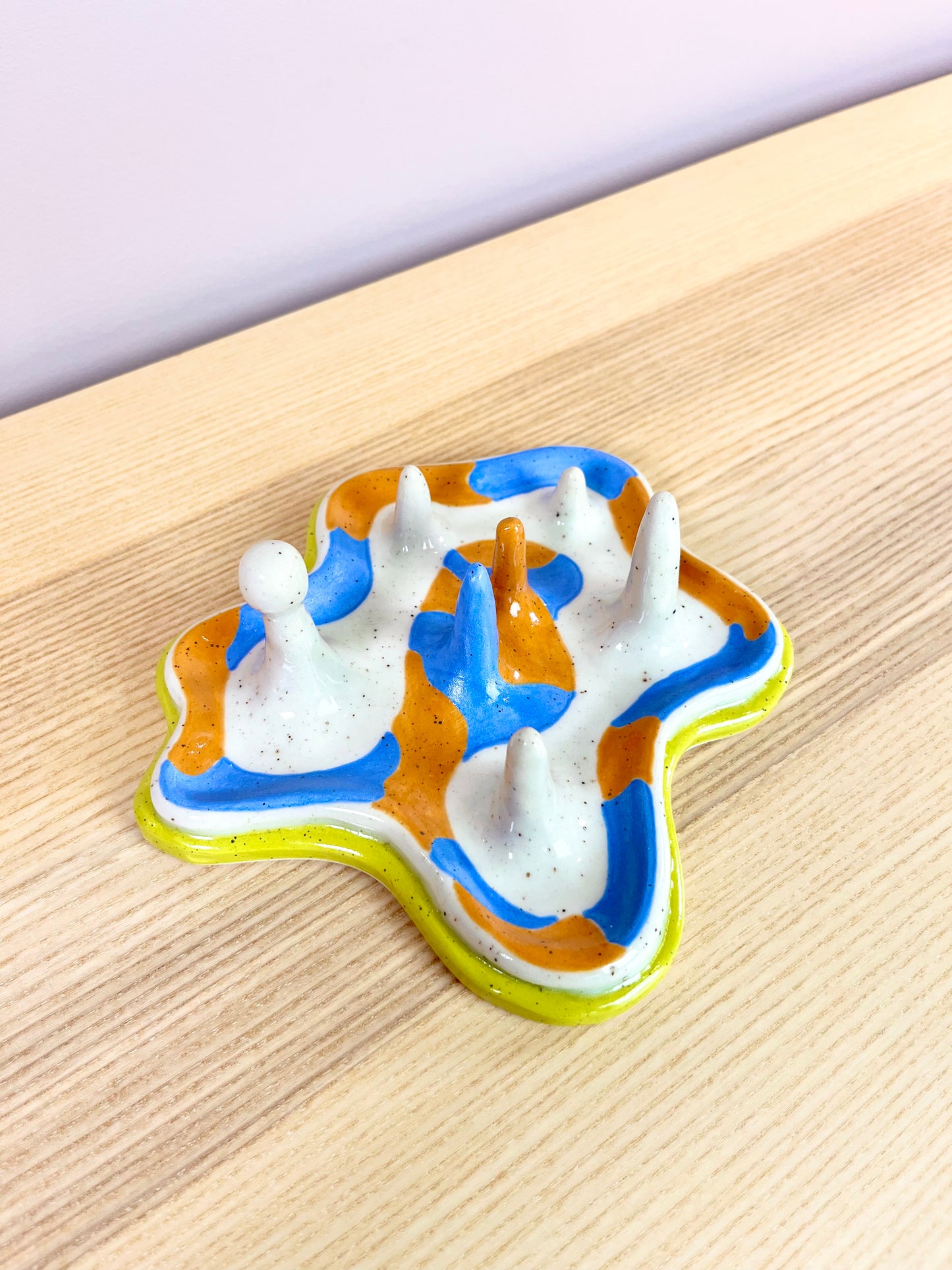Honey & Periwinkle Lined Ring Holder