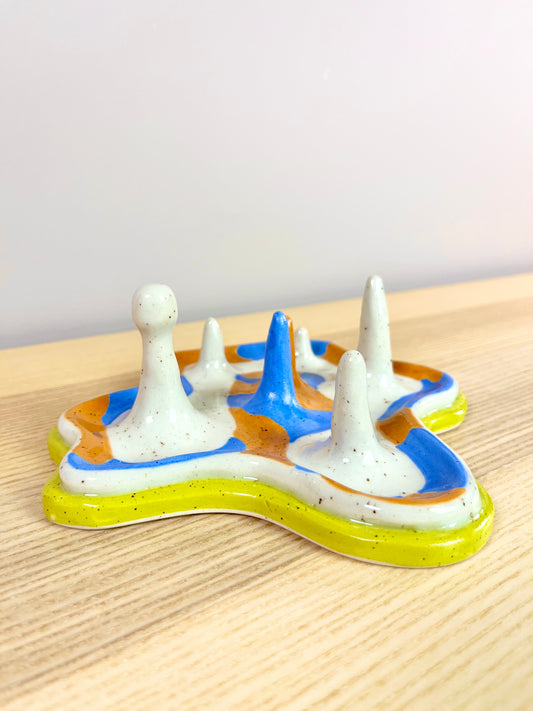 Honey & Periwinkle Lined Ring Holder