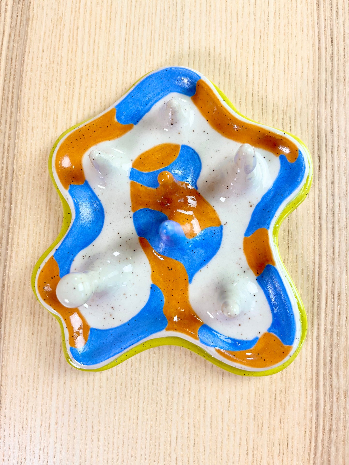 Honey & Periwinkle Lined Ring Holder