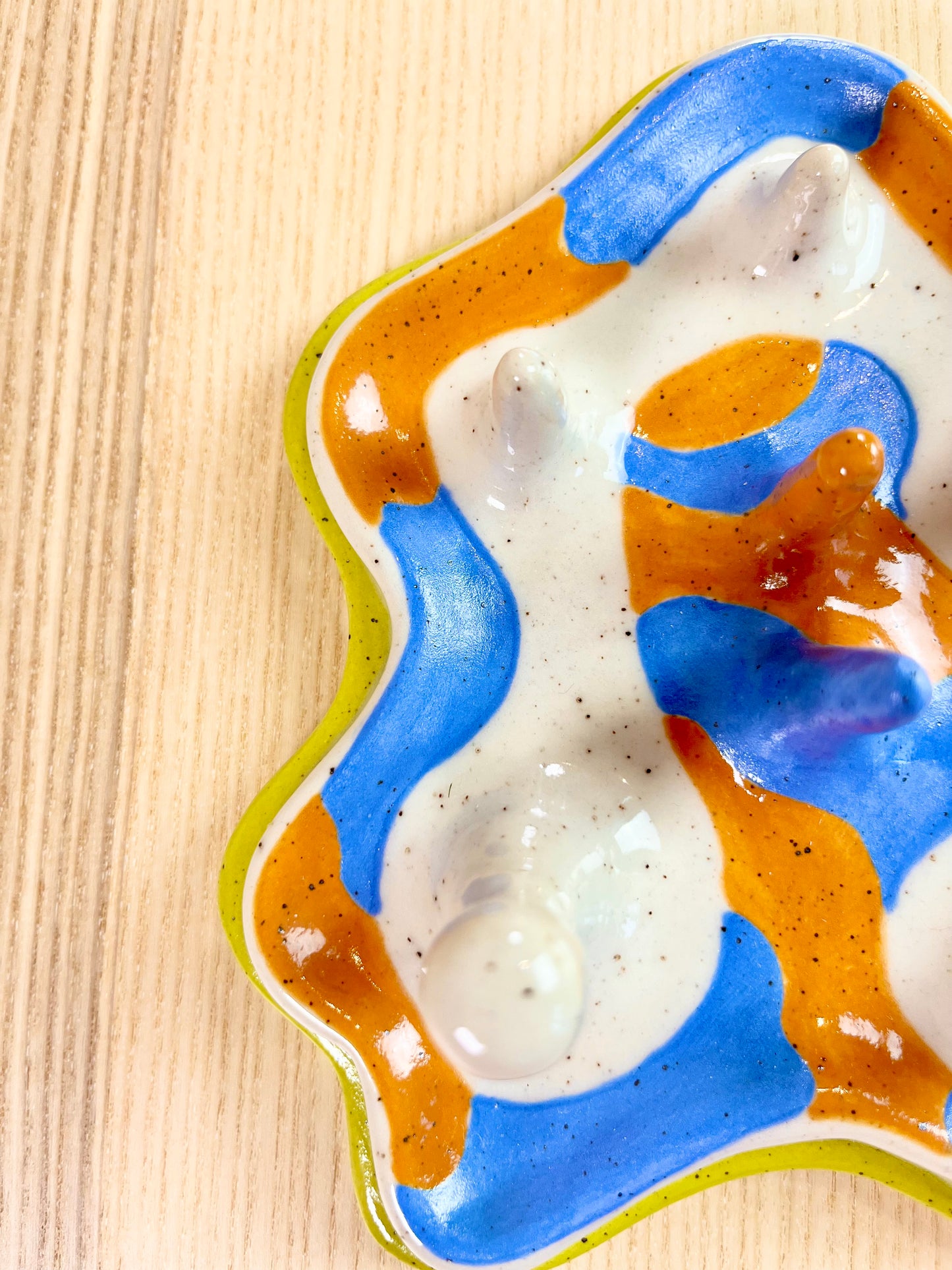 Honey & Periwinkle Lined Ring Holder