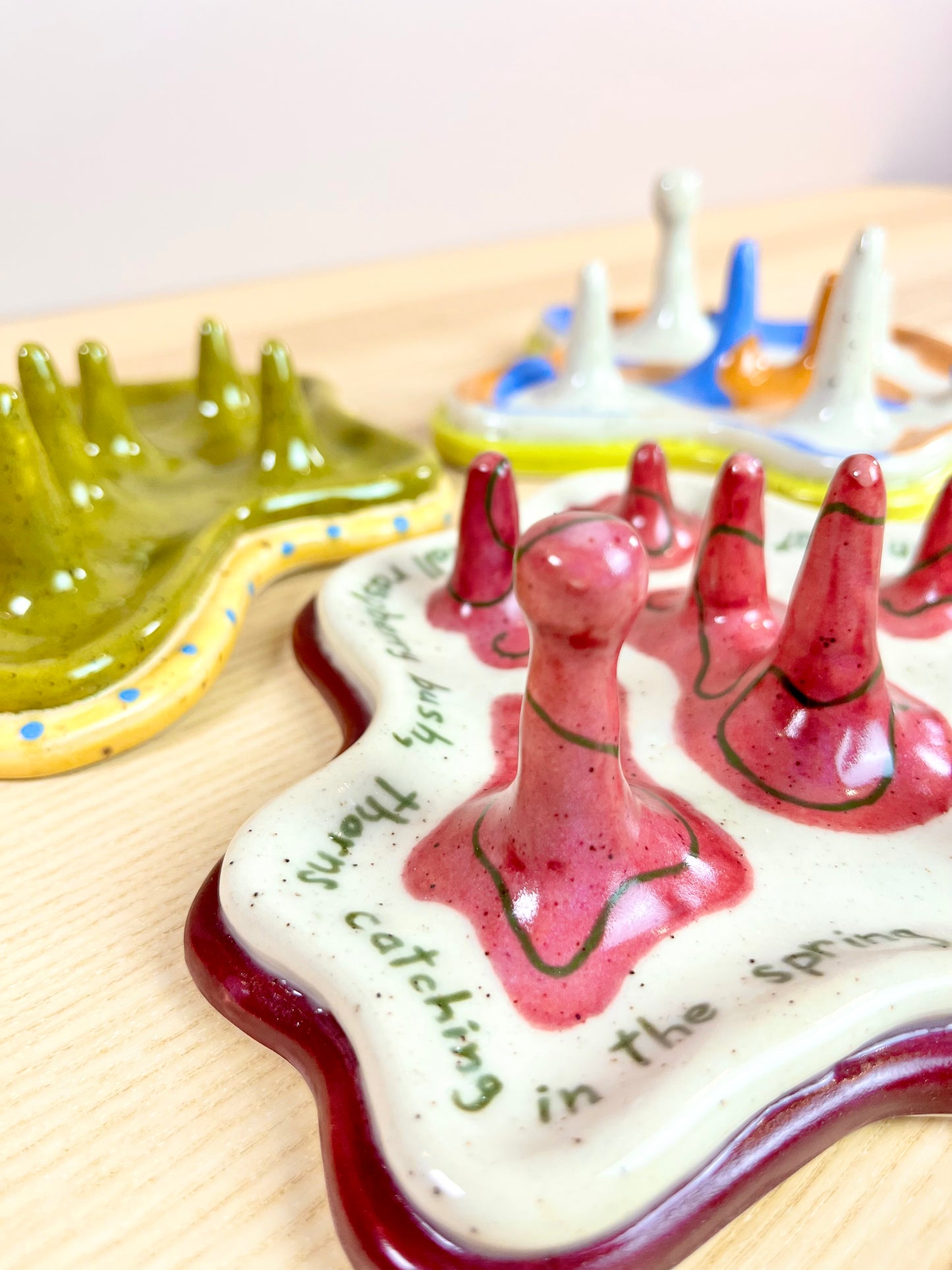 Raspberry Turrets & Poetry Ring Holder