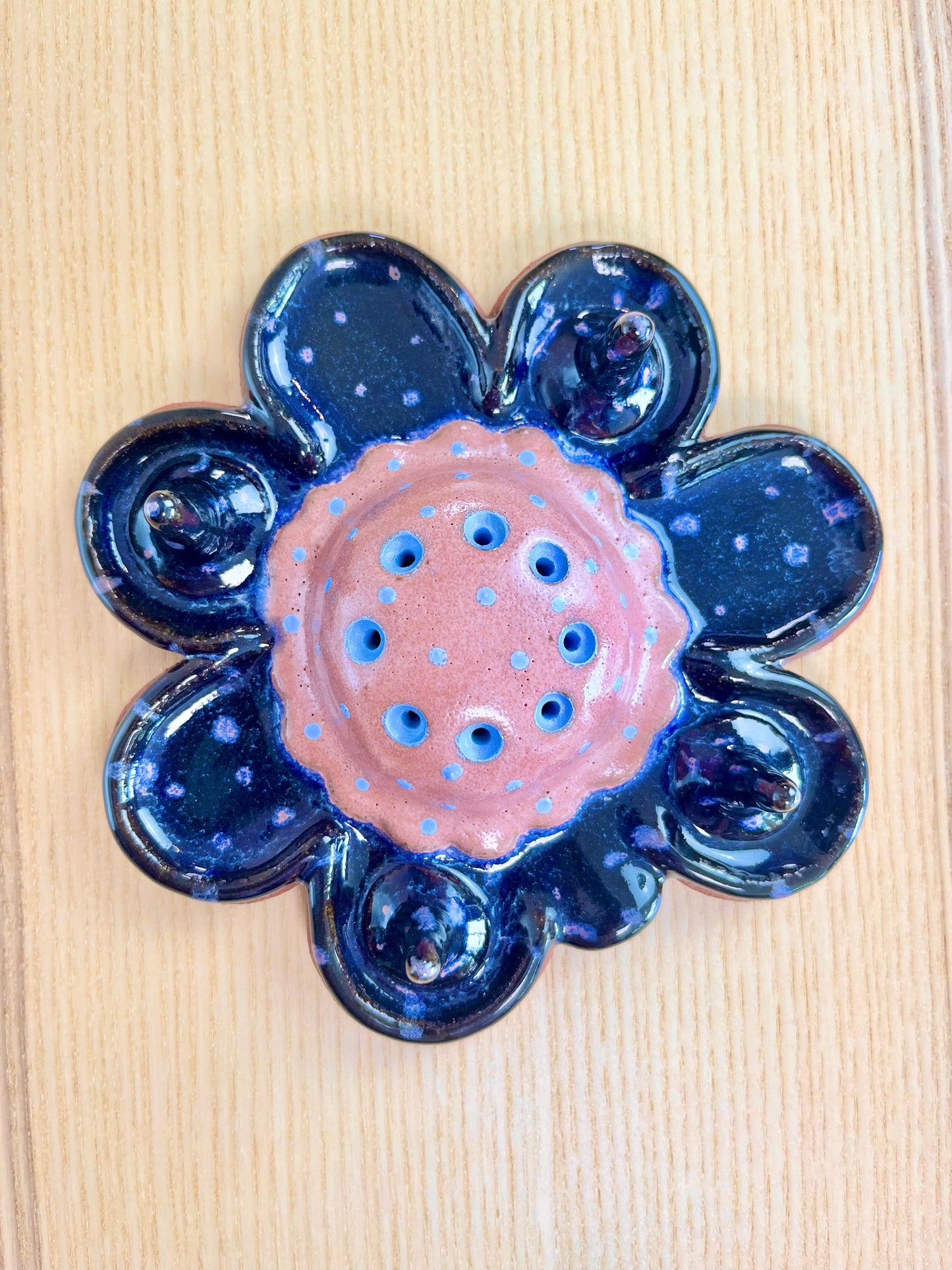 Blue Petals Pink Pod Jewelry Tray
