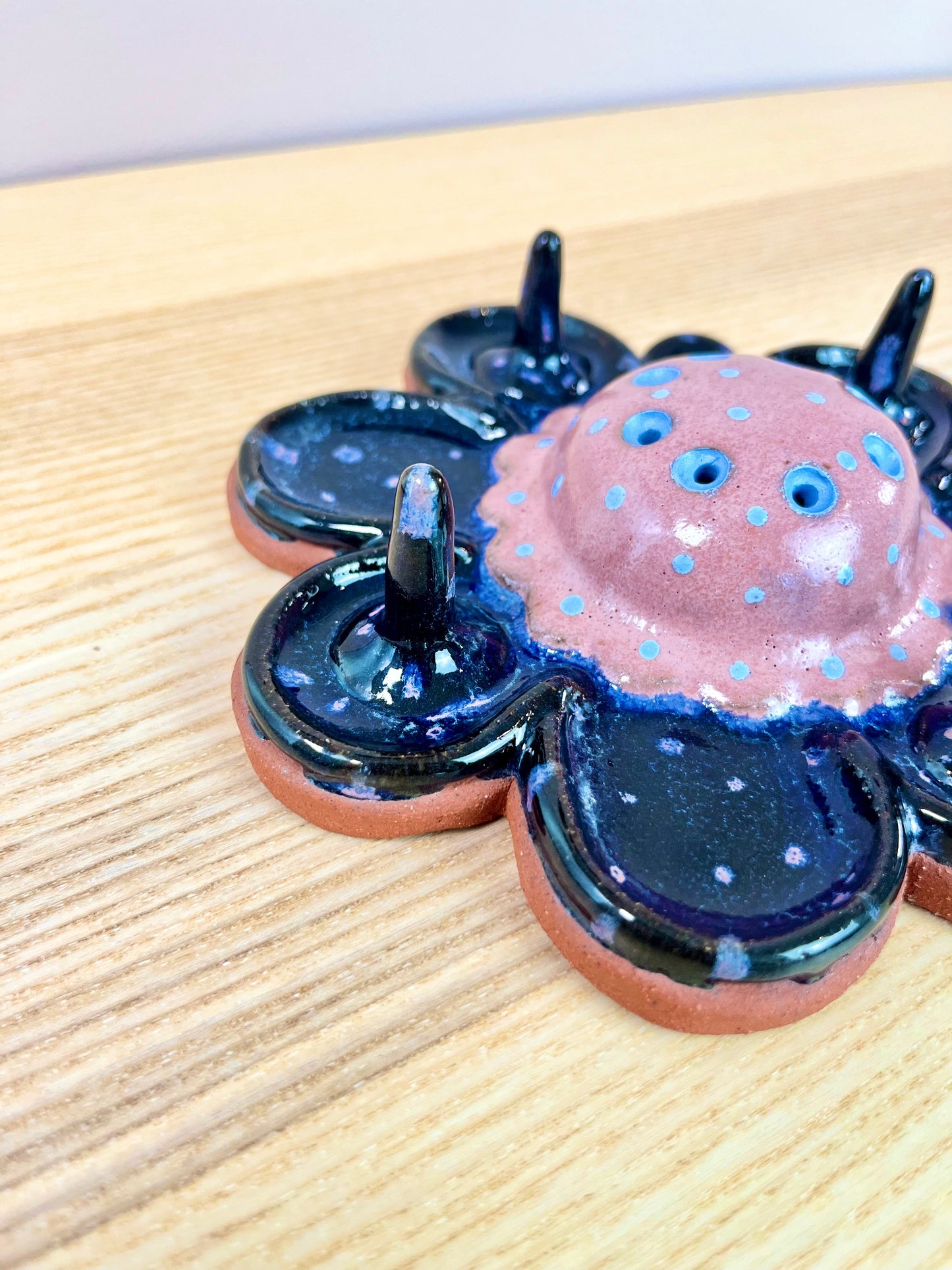 Blue Petals Pink Pod Jewelry Tray