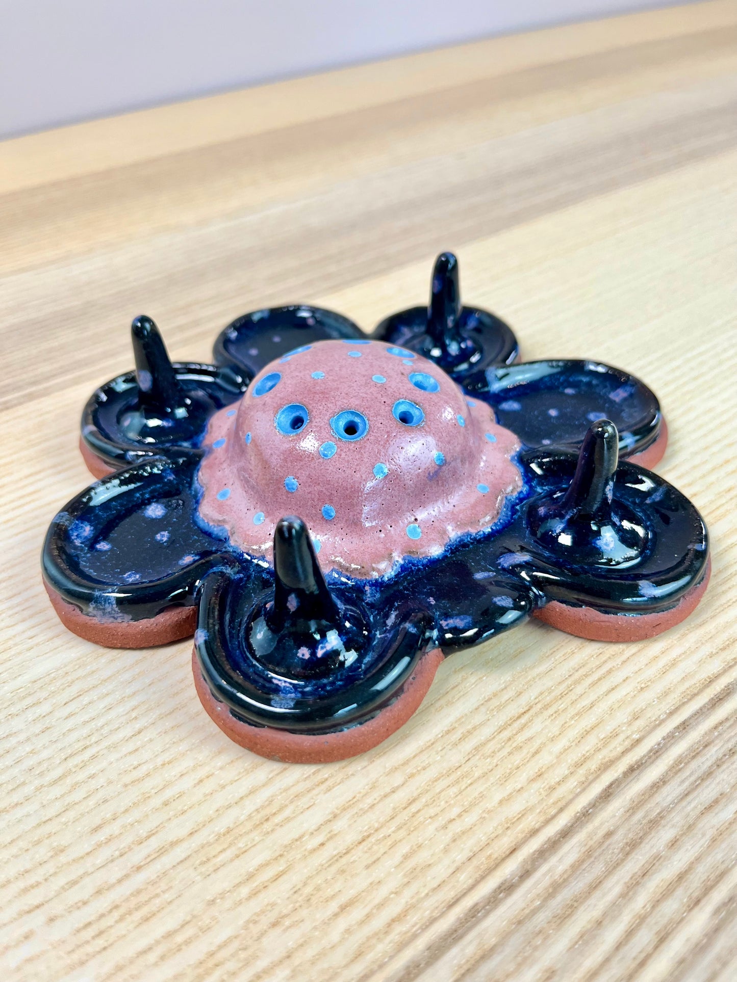 Blue Petals Pink Pod Jewelry Tray