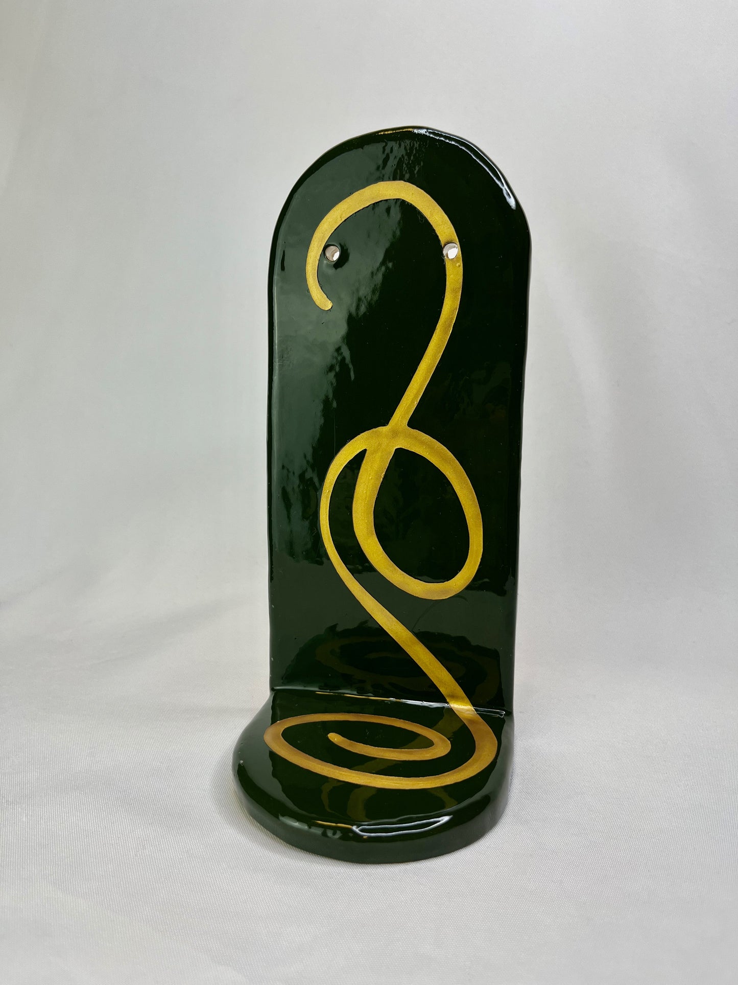 Tall Gold & Green Jewelry Shelf & Pot