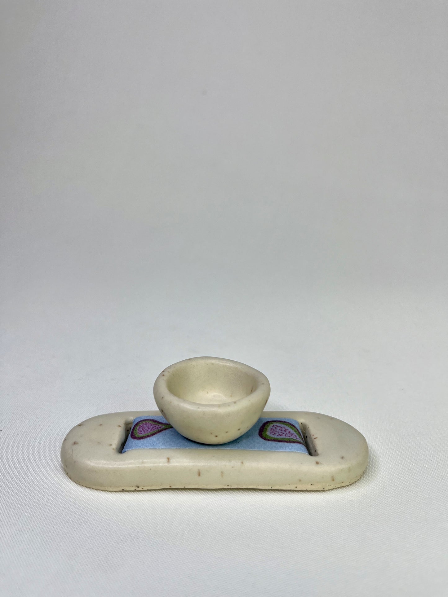 Small Cream Fig Jewelry Tray & Pot