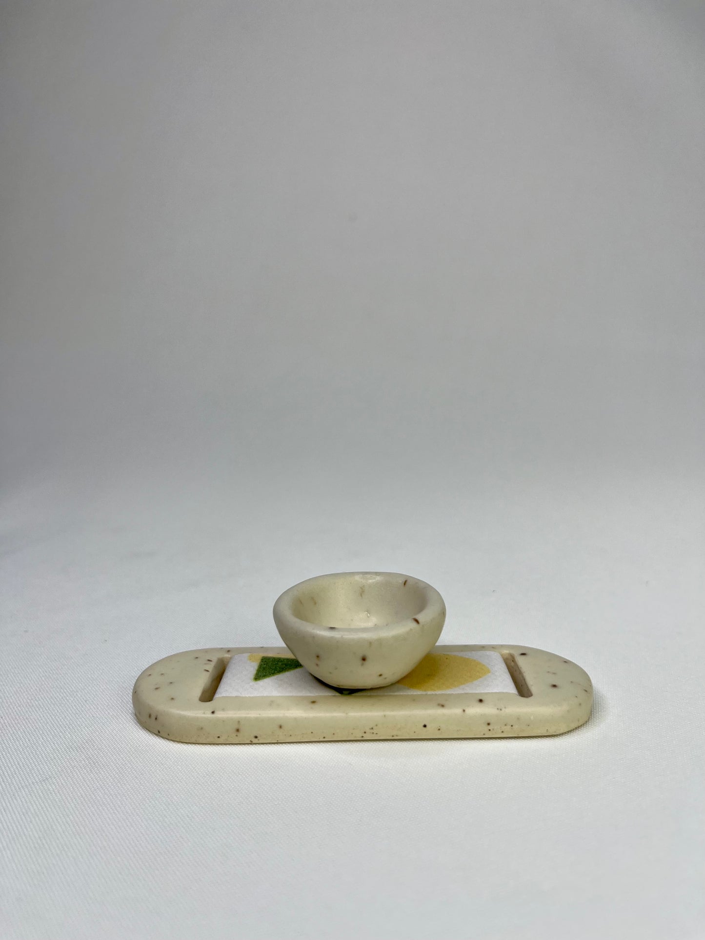 Small Cream Homes Jewelry Tray & Pot