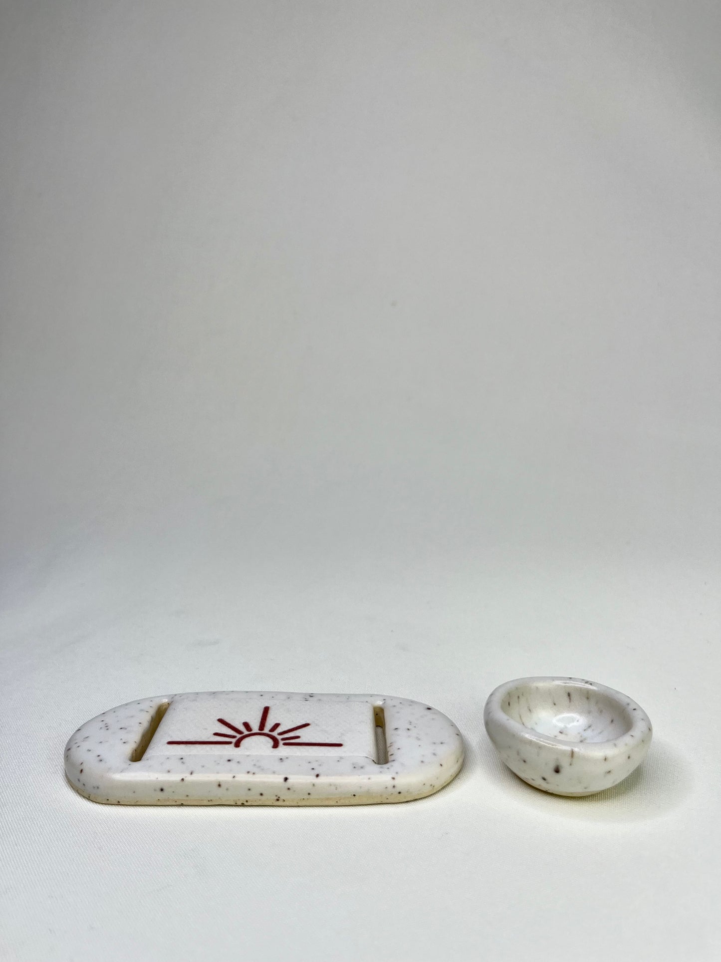 Medium White Sunshine Jewelry Tray & Pot