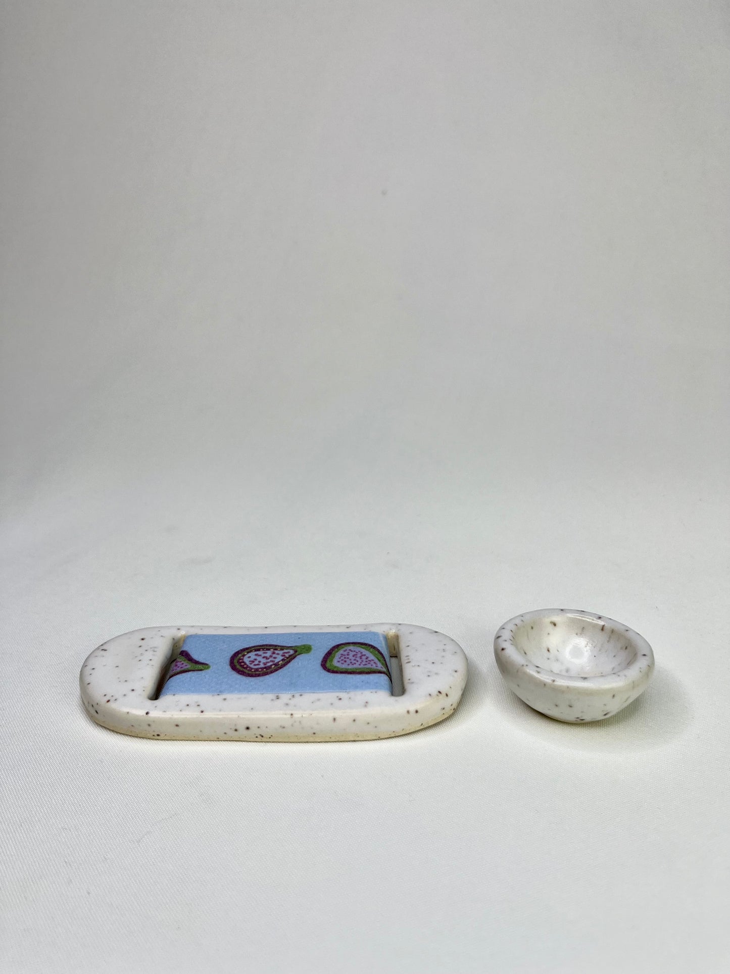 Medium White Figs Jewelry Tray & Pot