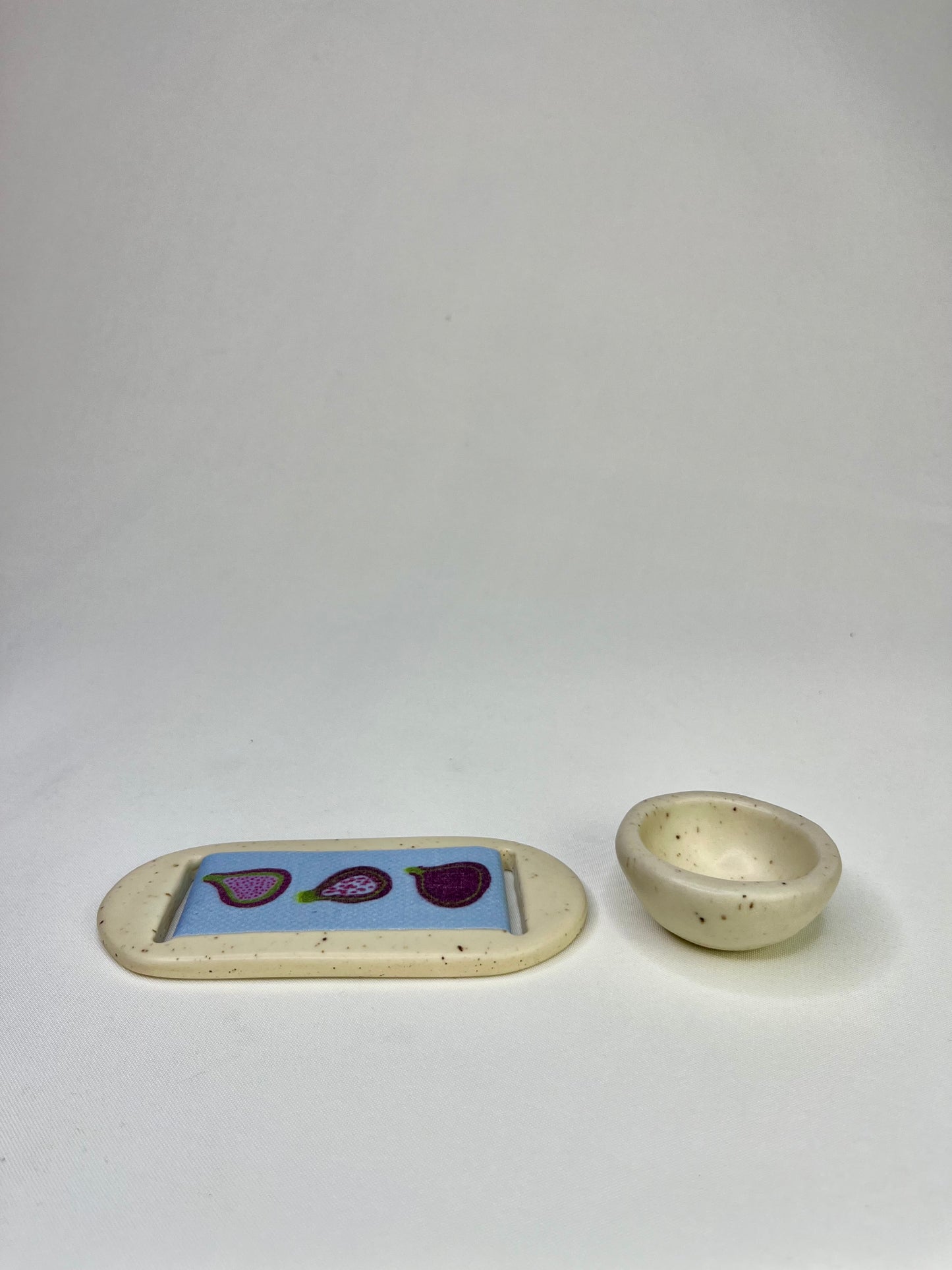 Large Cream Fig Jewelry Tray & Pot