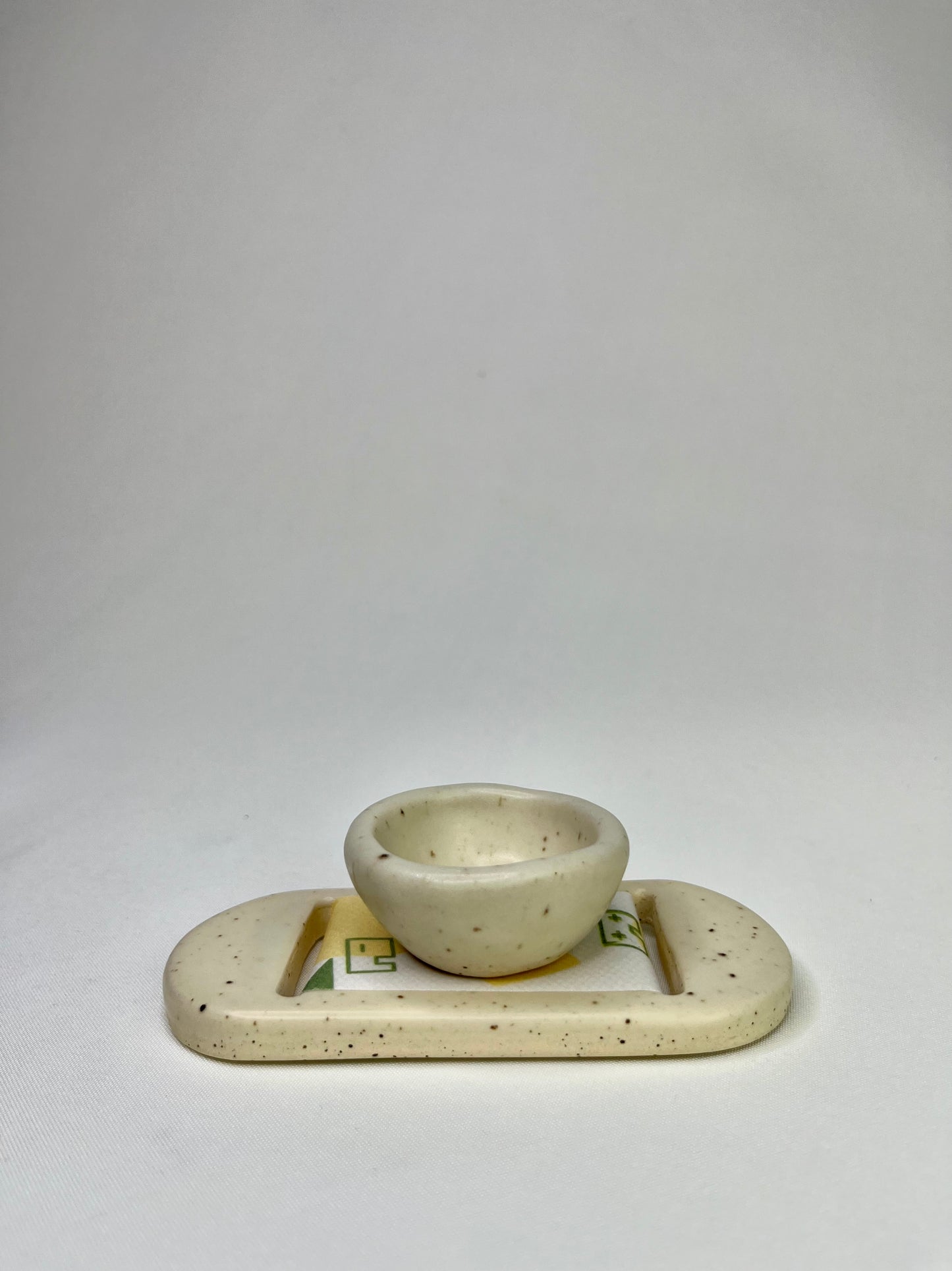 Large Cream Homes Jewelry Tray & Pot