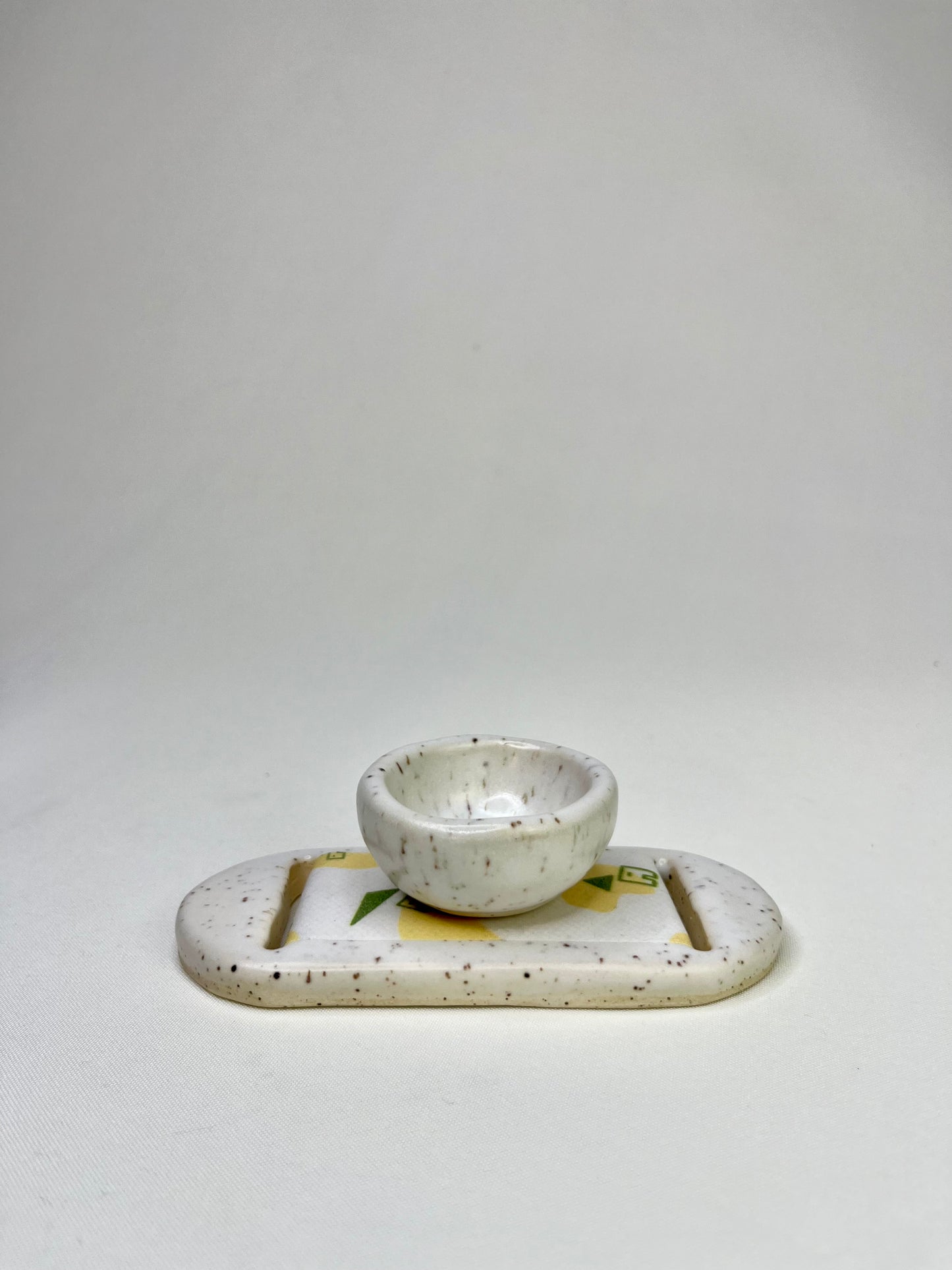 Large White Homes Jewelry Tray & Pot