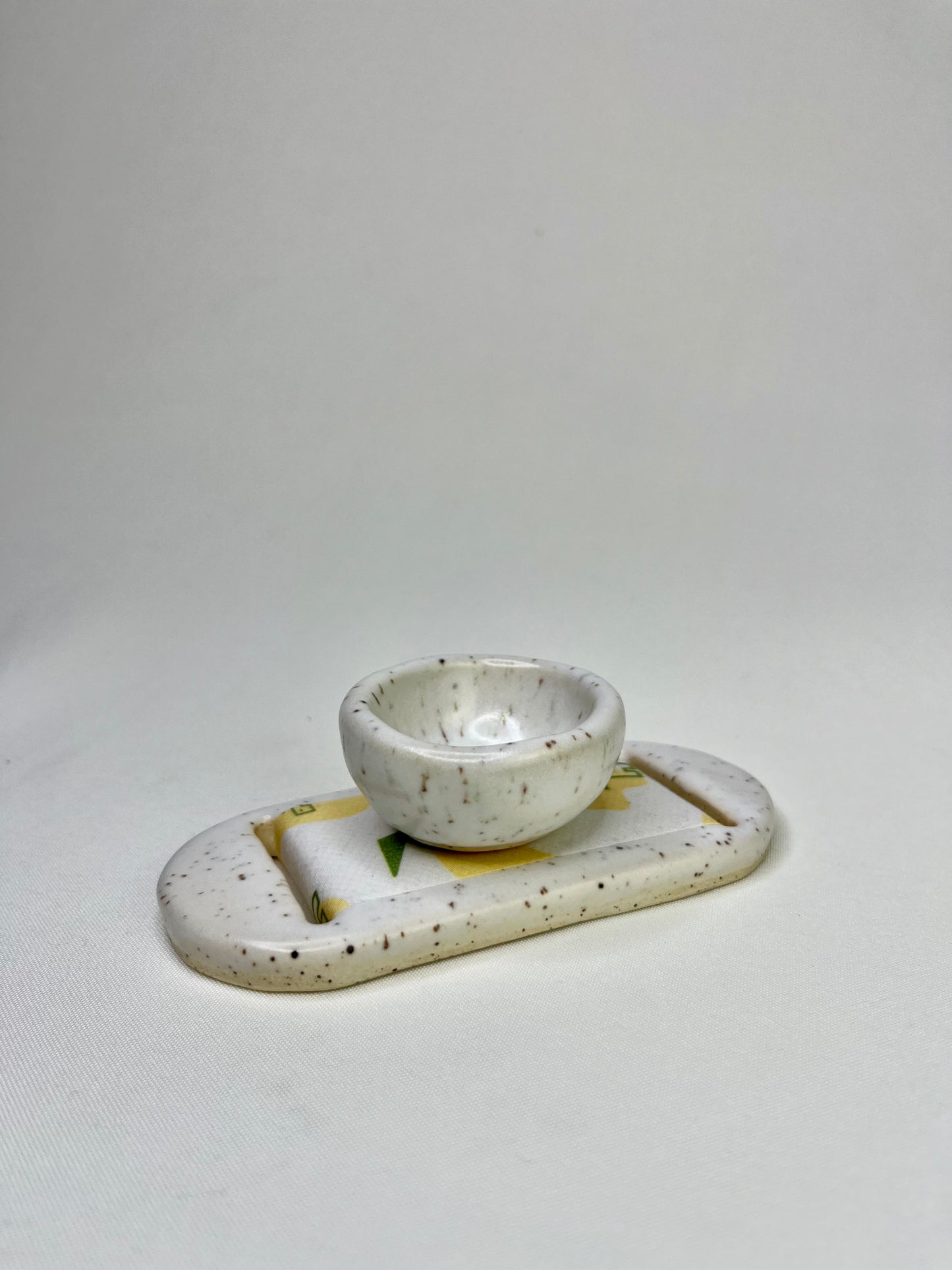 Large White Homes Jewelry Tray & Pot