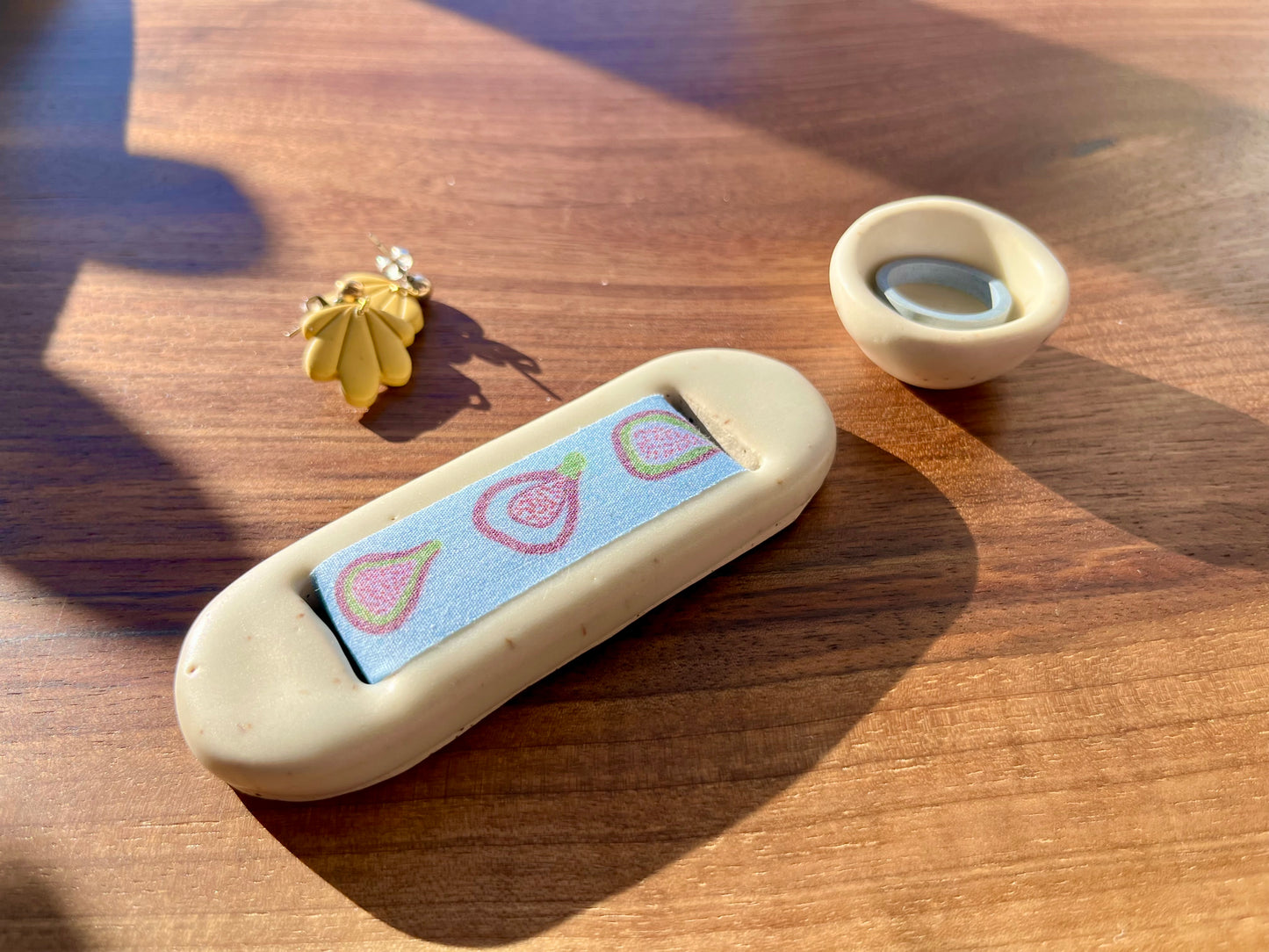 Small Cream Fig Jewelry Tray & Pot