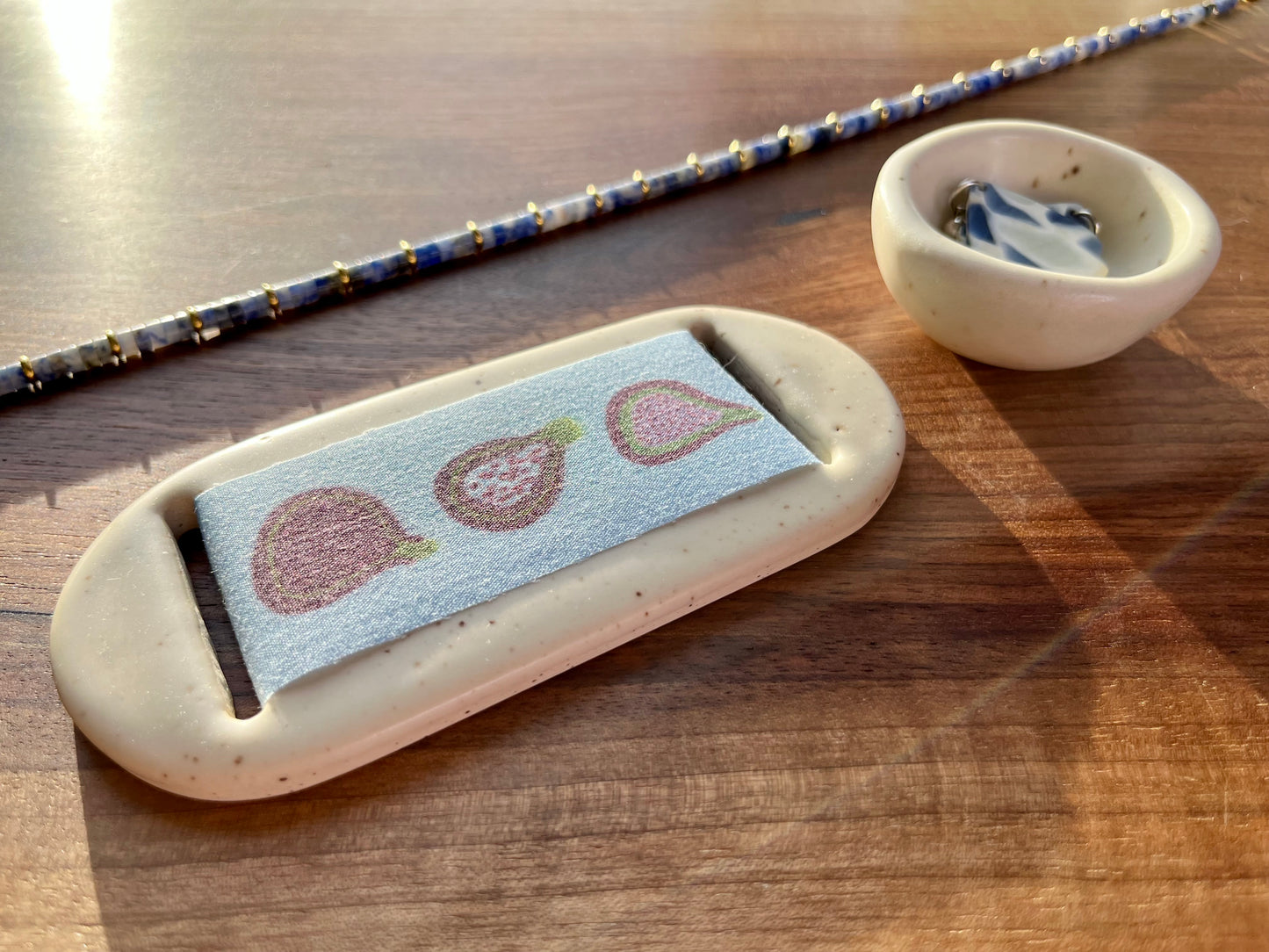 Large Cream Fig Jewelry Tray & Pot