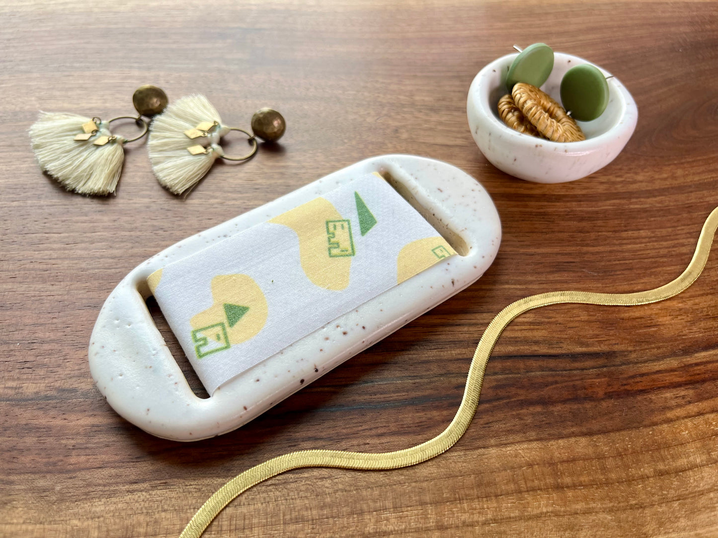 Large White Homes Jewelry Tray & Pot