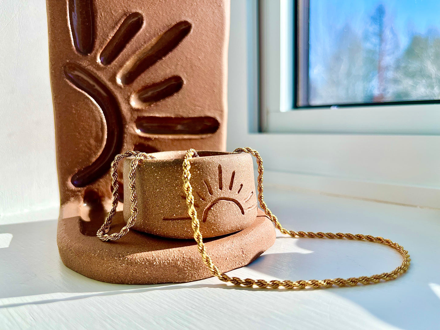 Tall Sunshine Jewelry Shelf & Pot