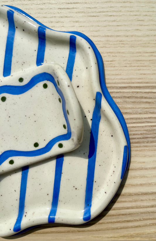 Blue Stripped Hotdog/Corn Holder