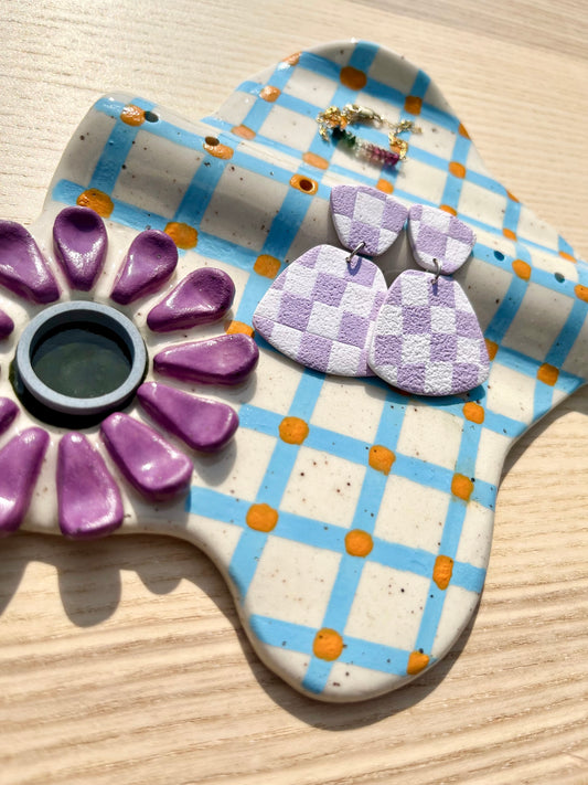 Checkered Wavy Jewelry Tray