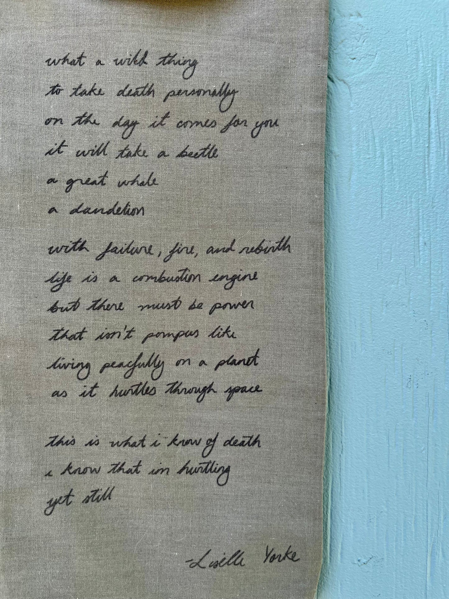 'grappling' Poetry Wall Hanging